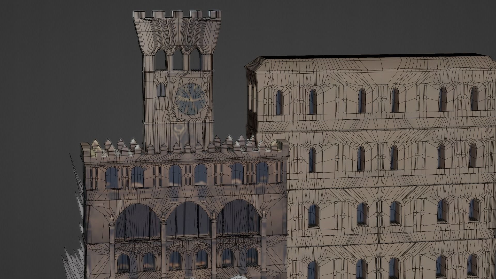Historical Italian market scene full set  3D model_36