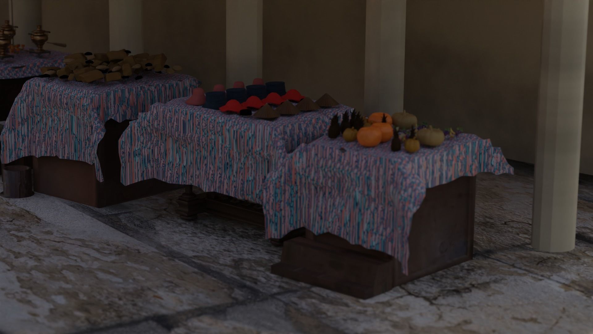 Historical Italian market scene full set  3D model_9