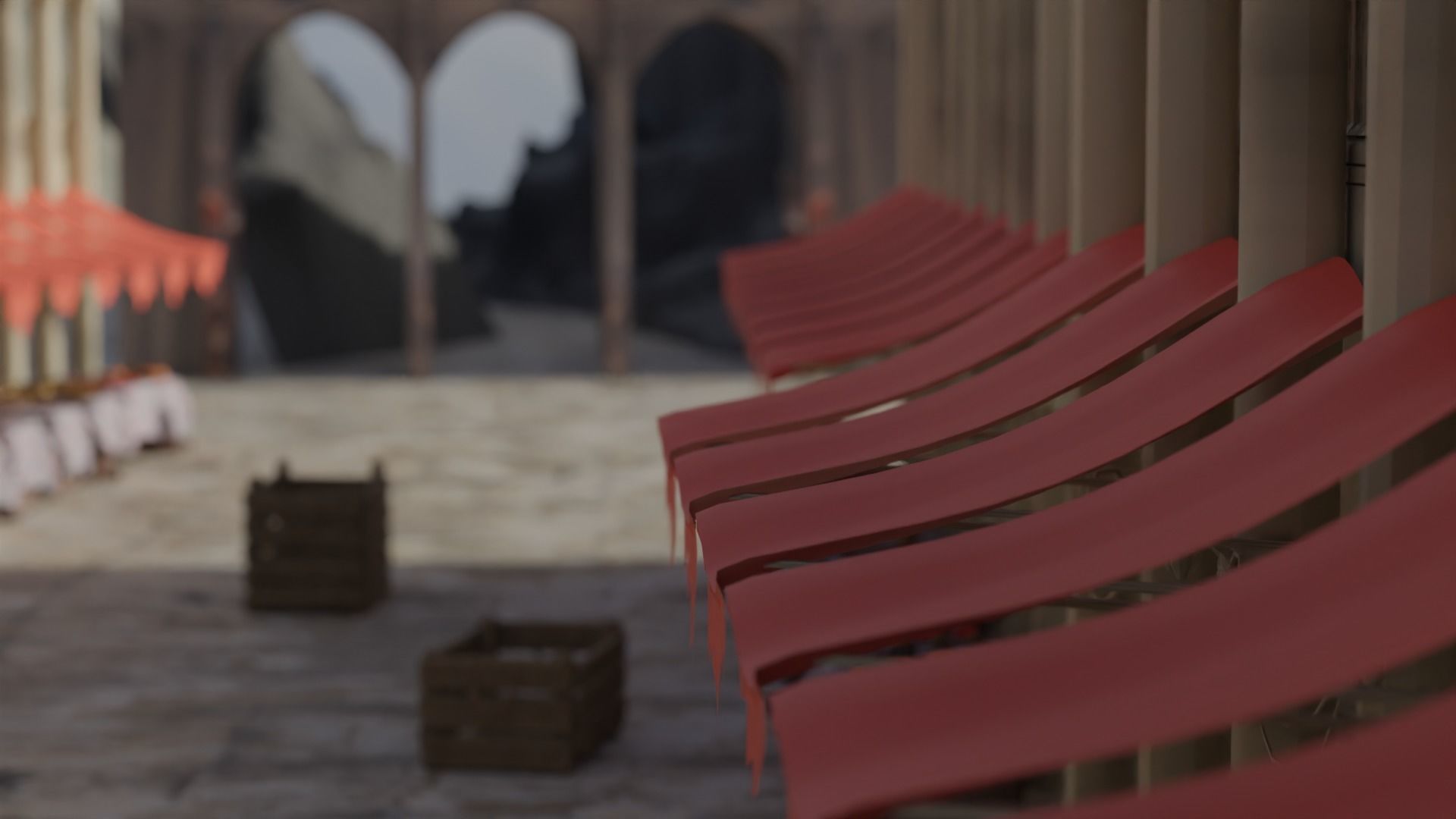 Historical Italian market scene full set  3D model_15