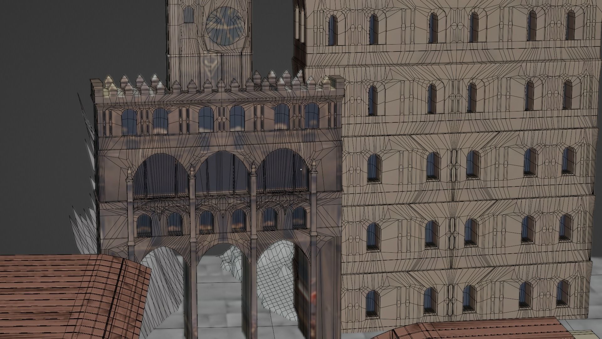 Historical Italian market scene full set  3D model_35
