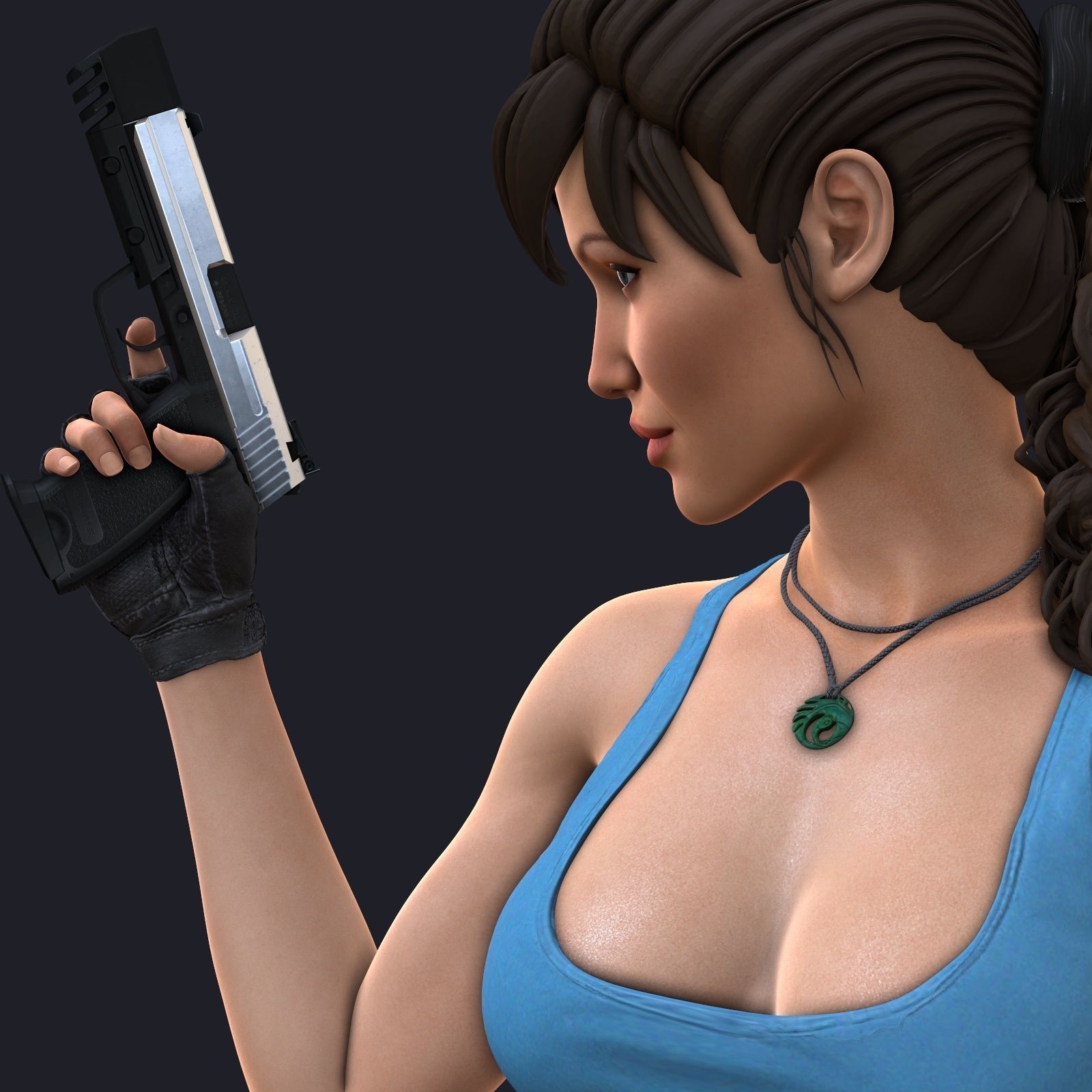 Lara Croft phone holder 3D print model_19