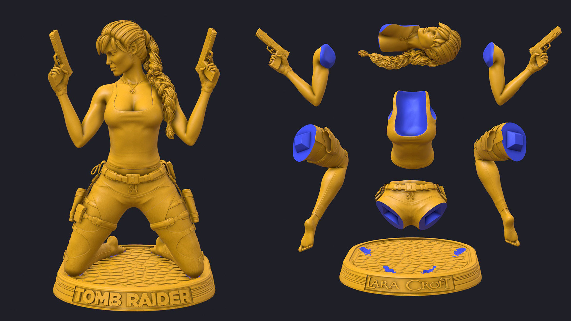 Lara Croft phone holder 3D print model_10