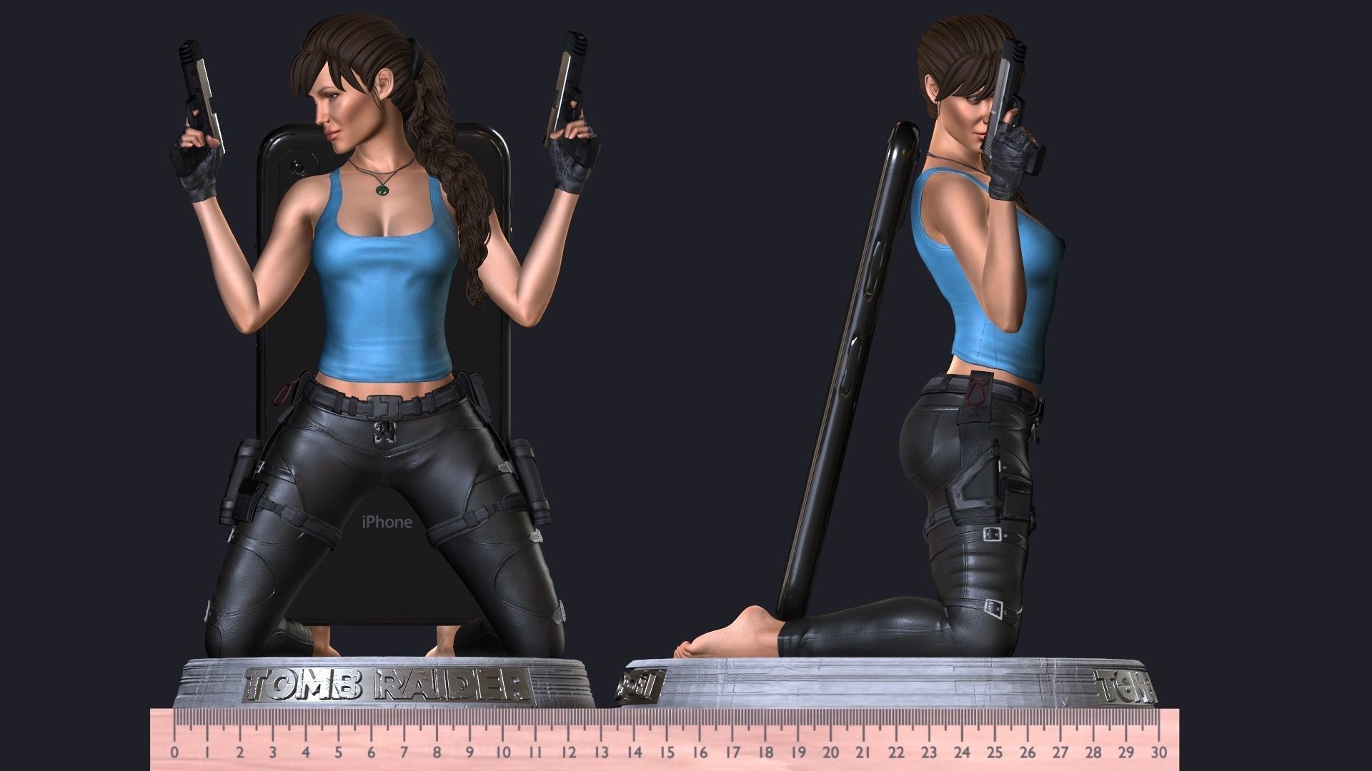 Lara Croft phone holder 3D print model_6
