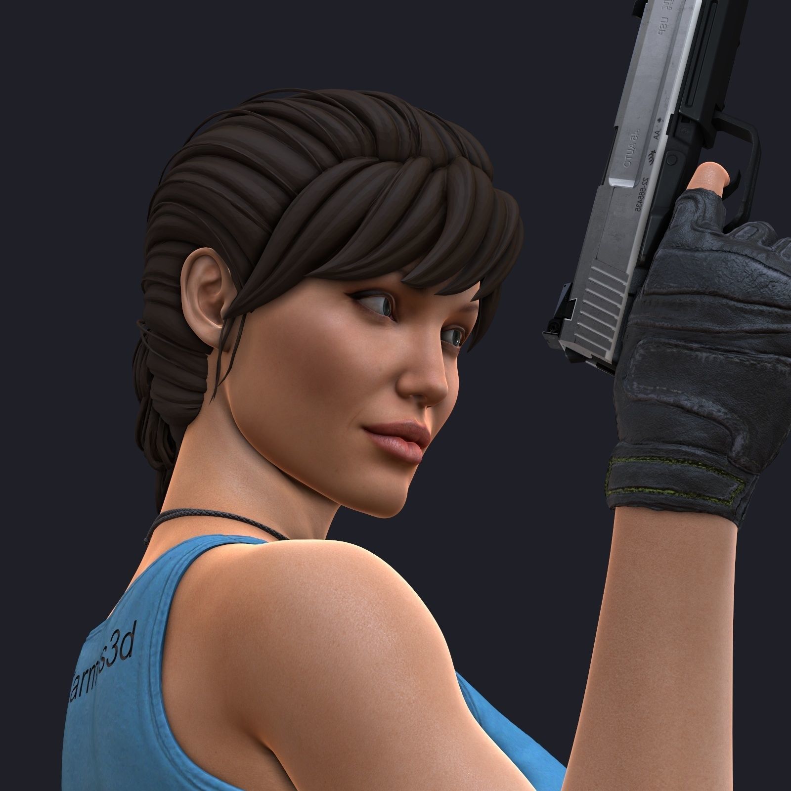 Lara Croft phone holder 3D print model_13