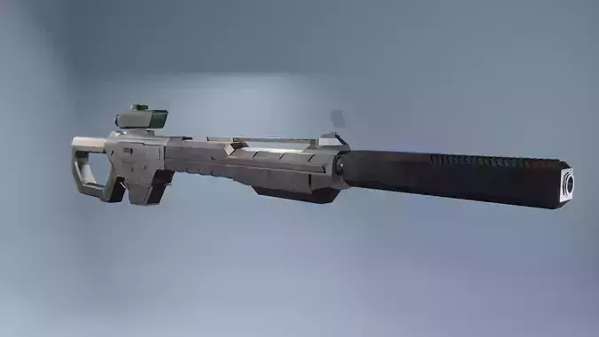 Sniper Scifi Low Poly 3D Free low-poly 3D model