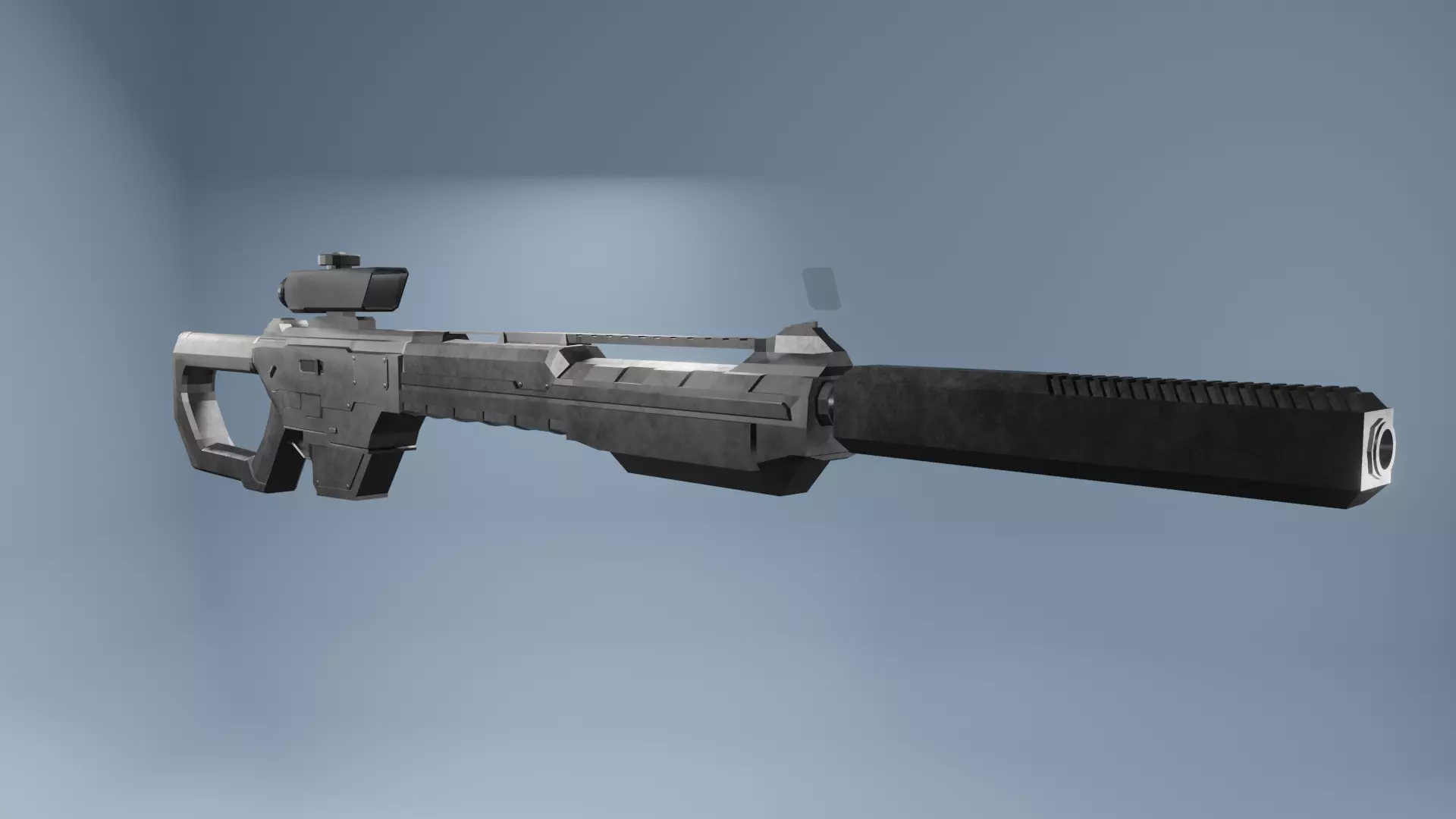 Sniper Scifi Low Poly 3D Free low-poly 3D model