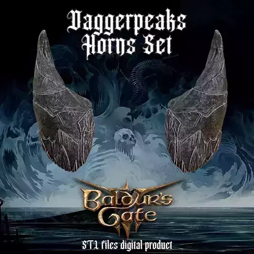 Fantasy Daggerpeaks Horns Set Baldurs Gate 3 