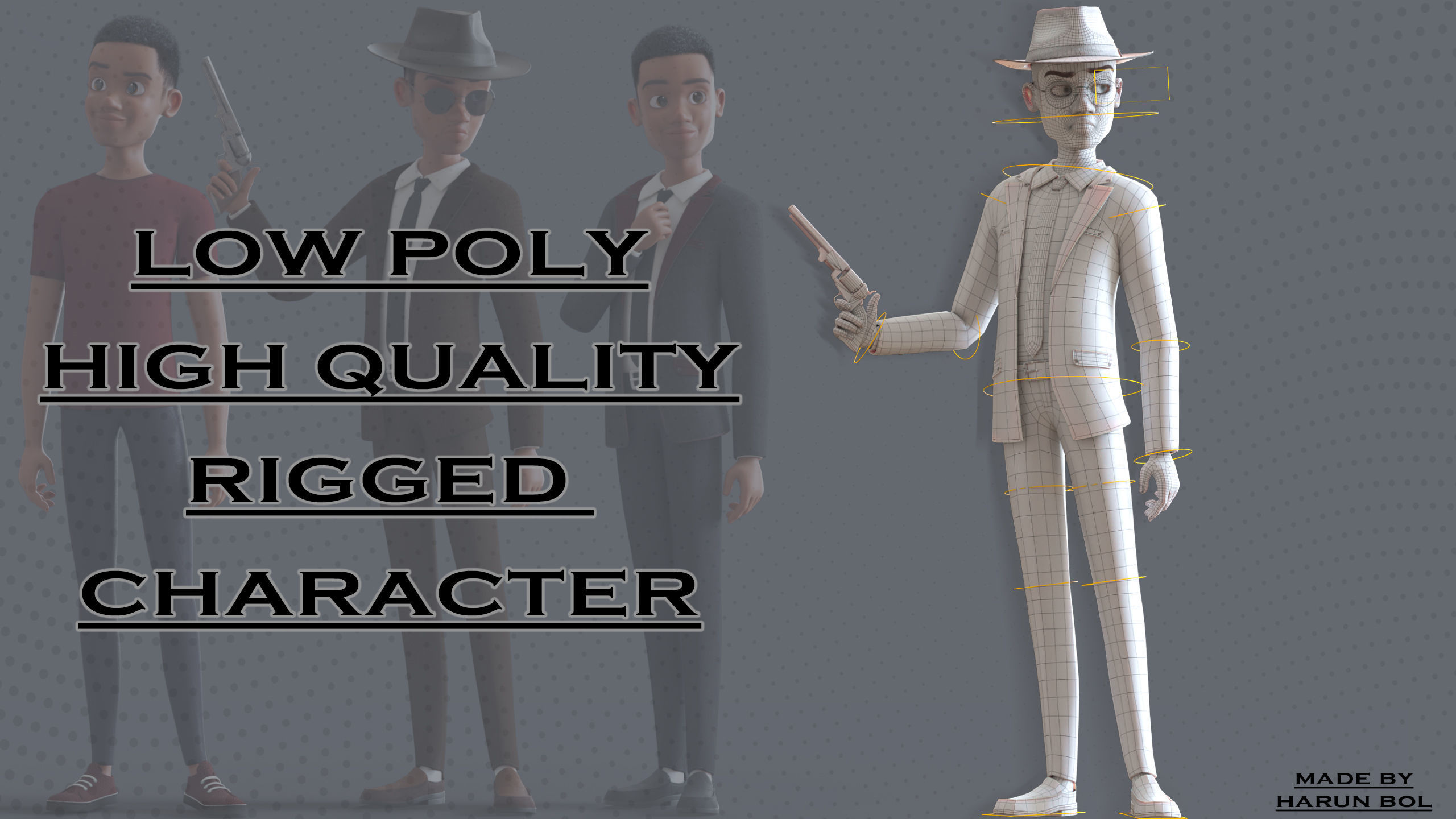 Cartoon Afro Family Pack - 3d Rigged Characters 3D model_99