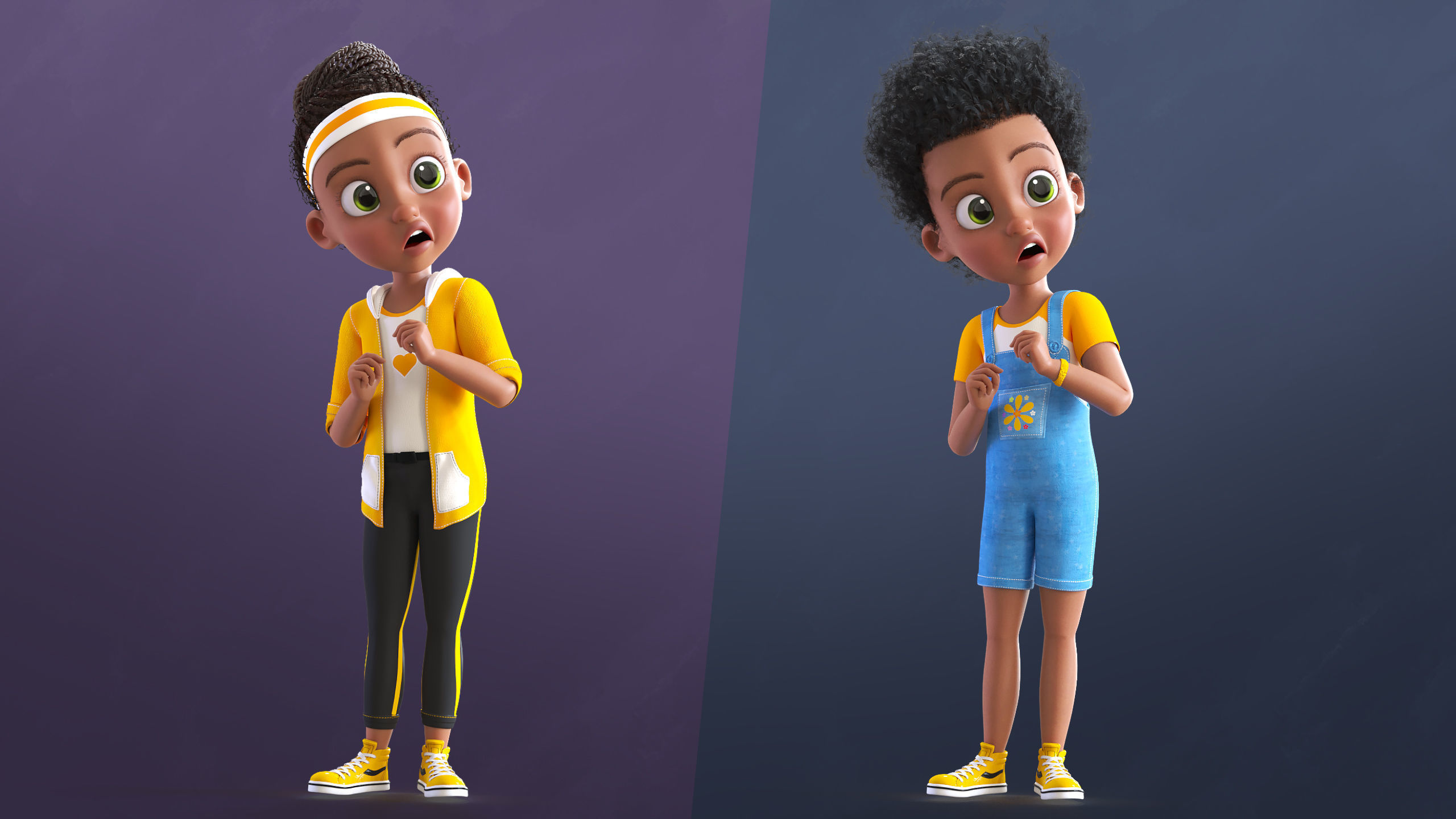 Cartoon Afro Family Pack - 3d Rigged Characters 3D model_18