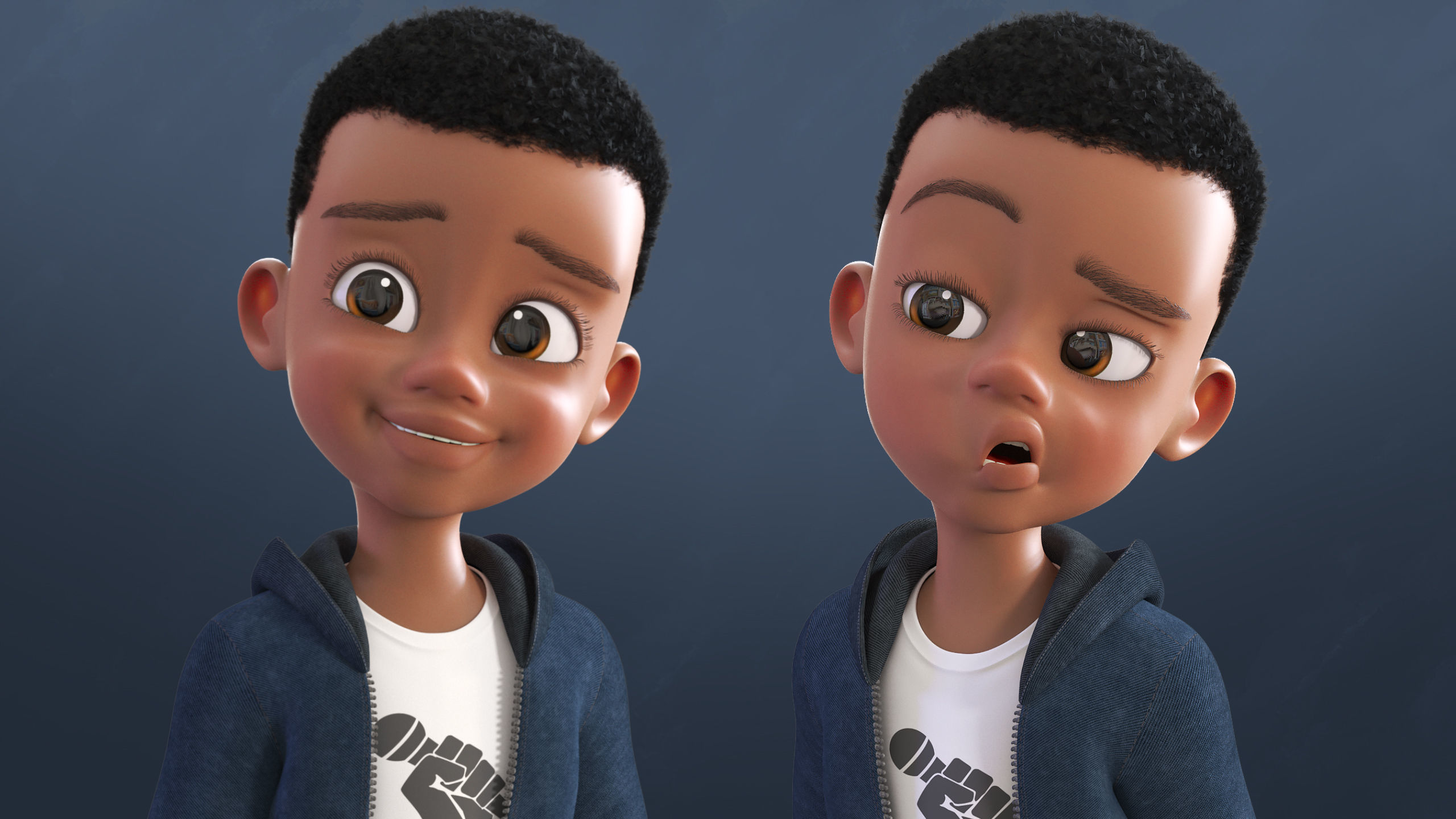 Cartoon Afro Family Pack - 3d Rigged Characters 3D model_44