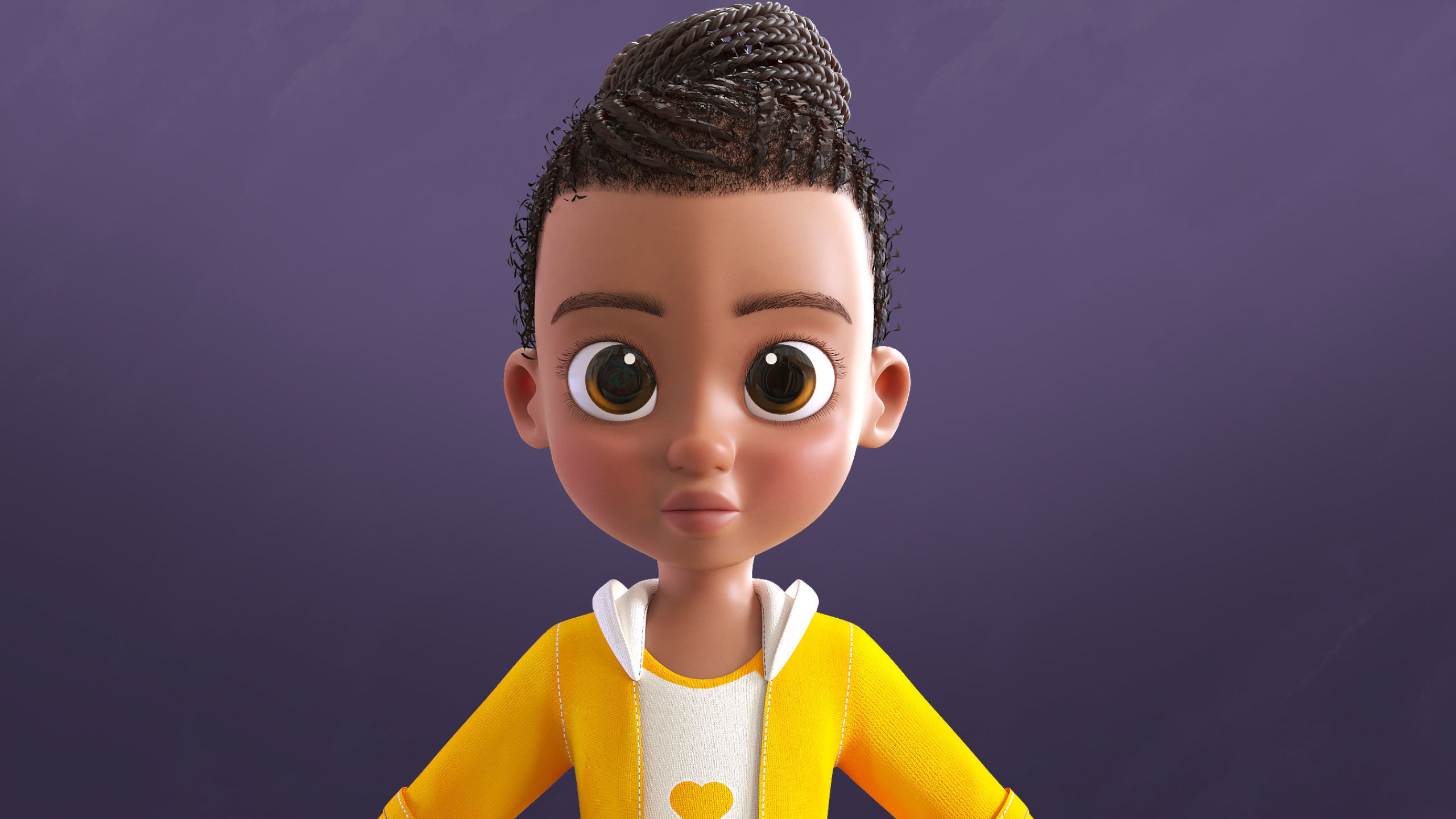 Cartoon Afro Family Pack - 3d Rigged Characters 3D model_11