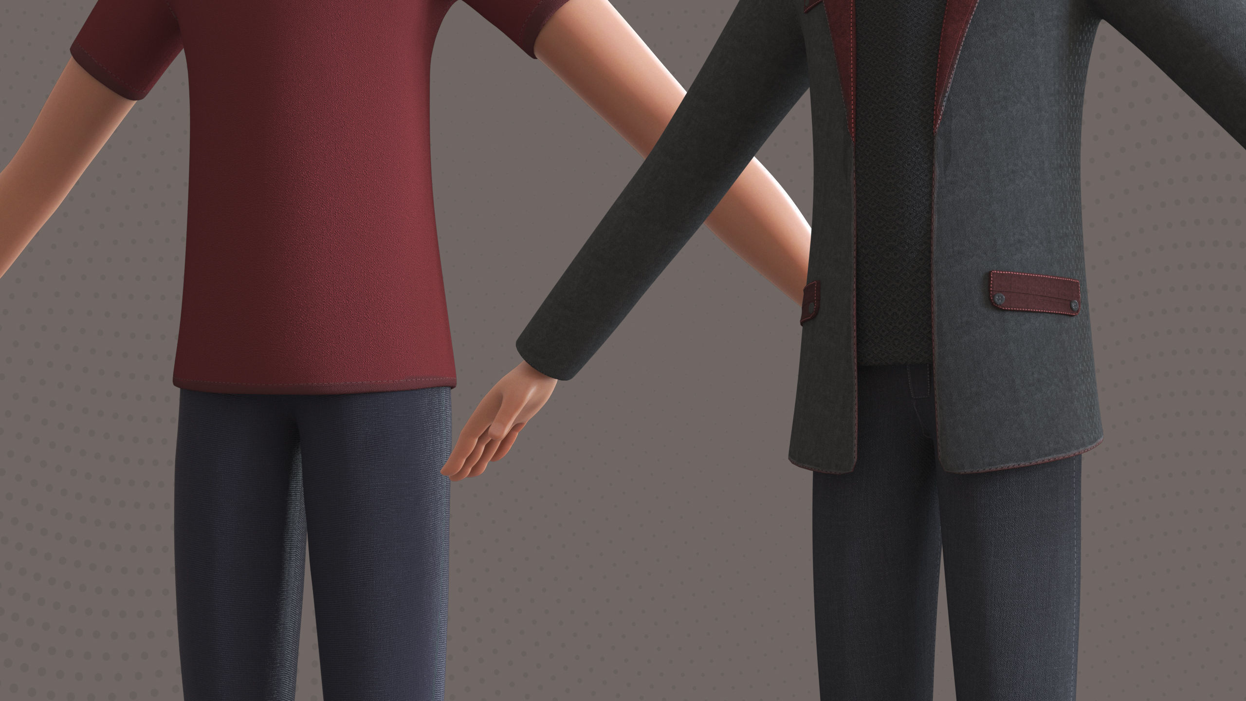 Cartoon Afro Family Pack - 3d Rigged Characters 3D model_75