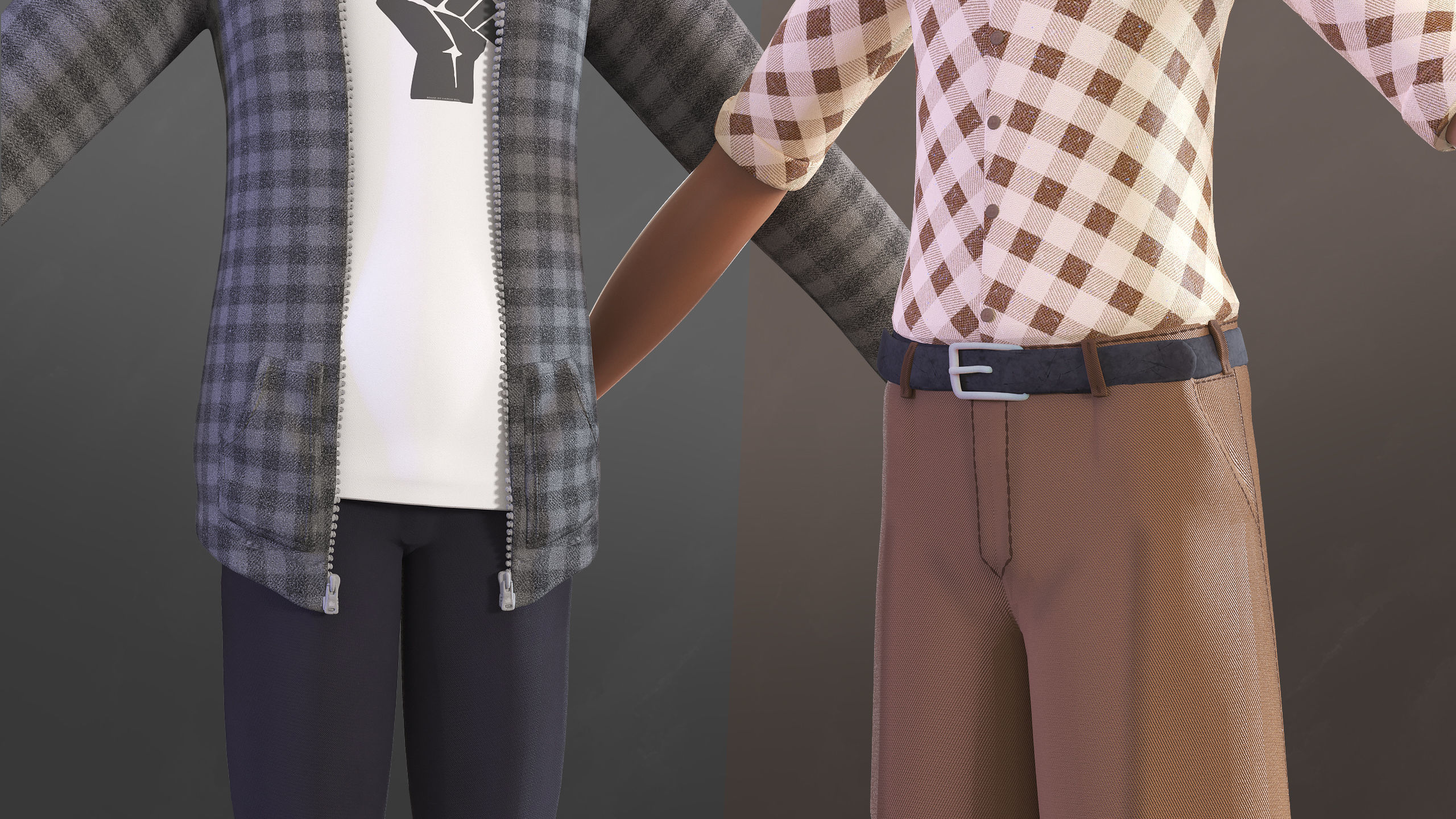 Cartoon Afro Family Pack - 3d Rigged Characters 3D model_33