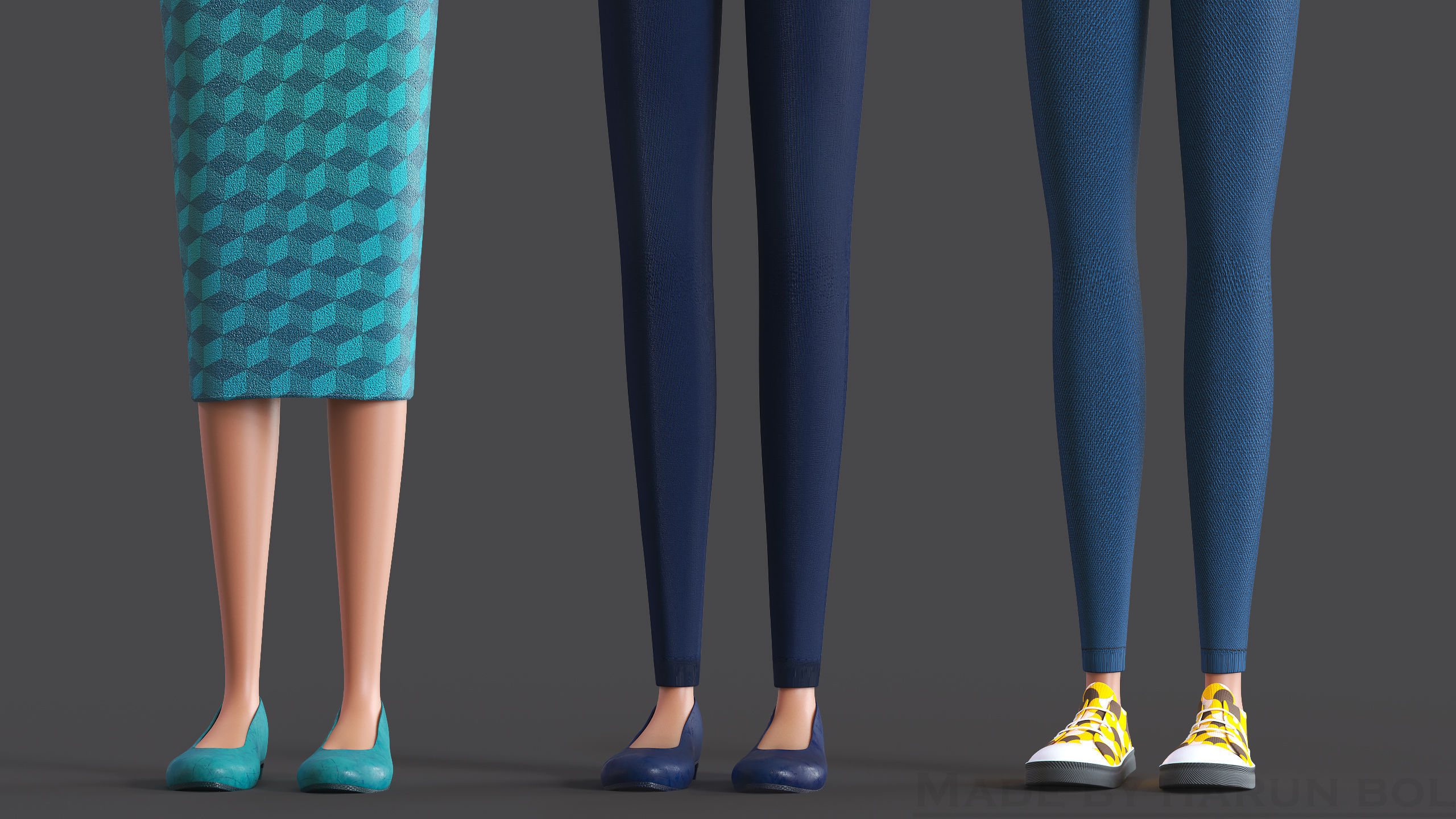 Cartoon Afro Family Pack - 3d Rigged Characters 3D model_53