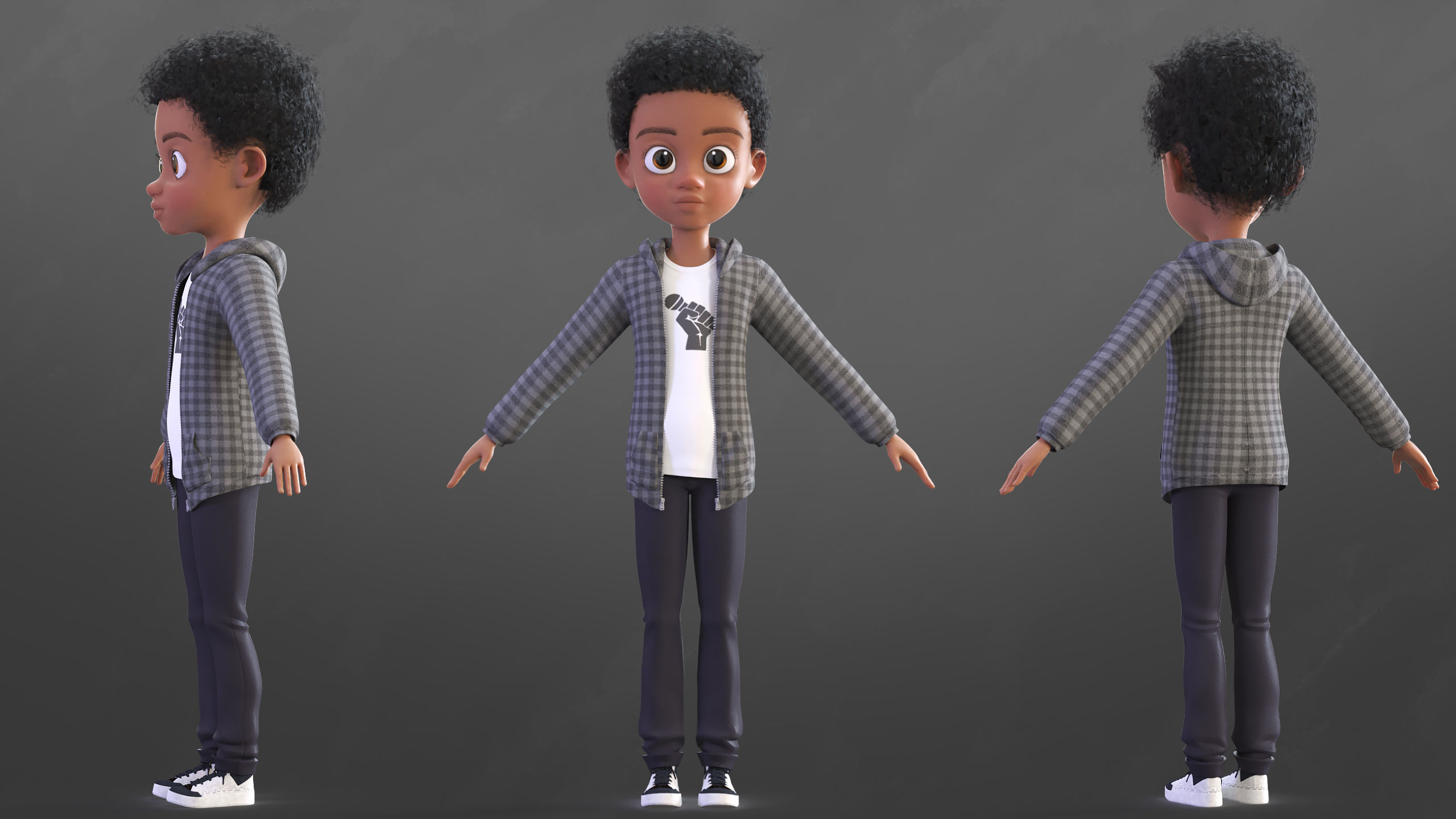 Cartoon Afro Family Pack - 3d Rigged Characters 3D model_31