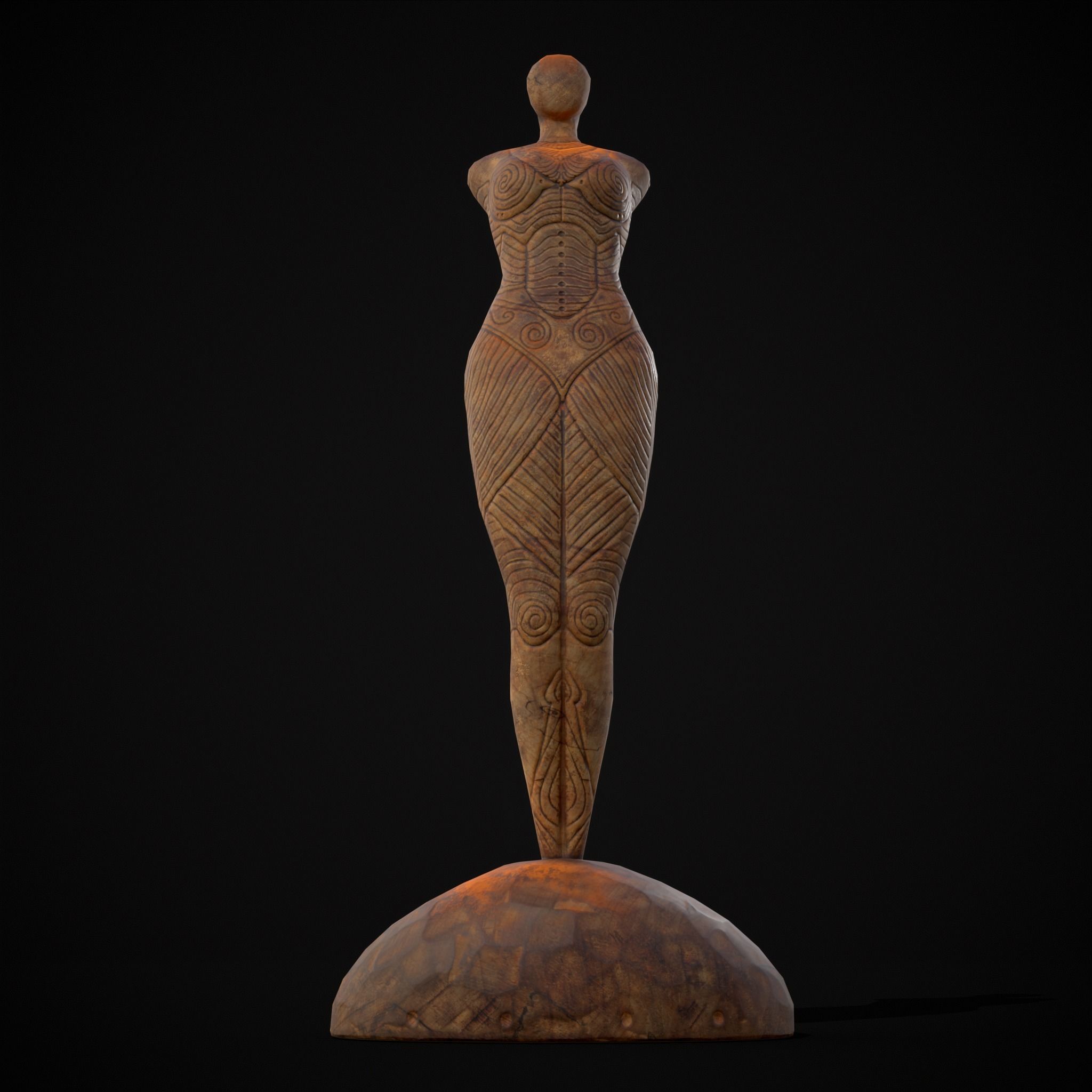 Pegan Fertility Statue Low-poly 3D model_9