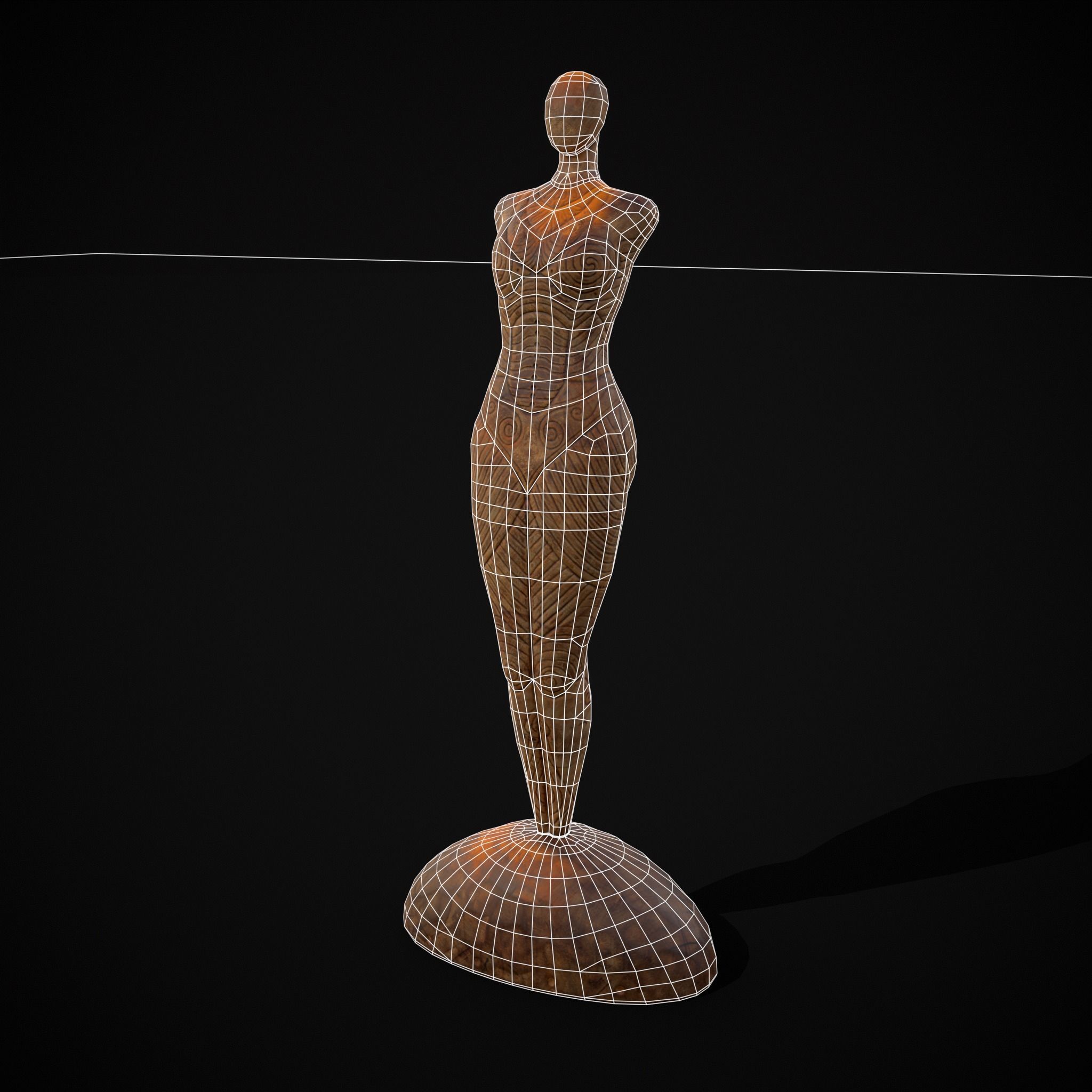 Pegan Fertility Statue Low-poly 3D model_26