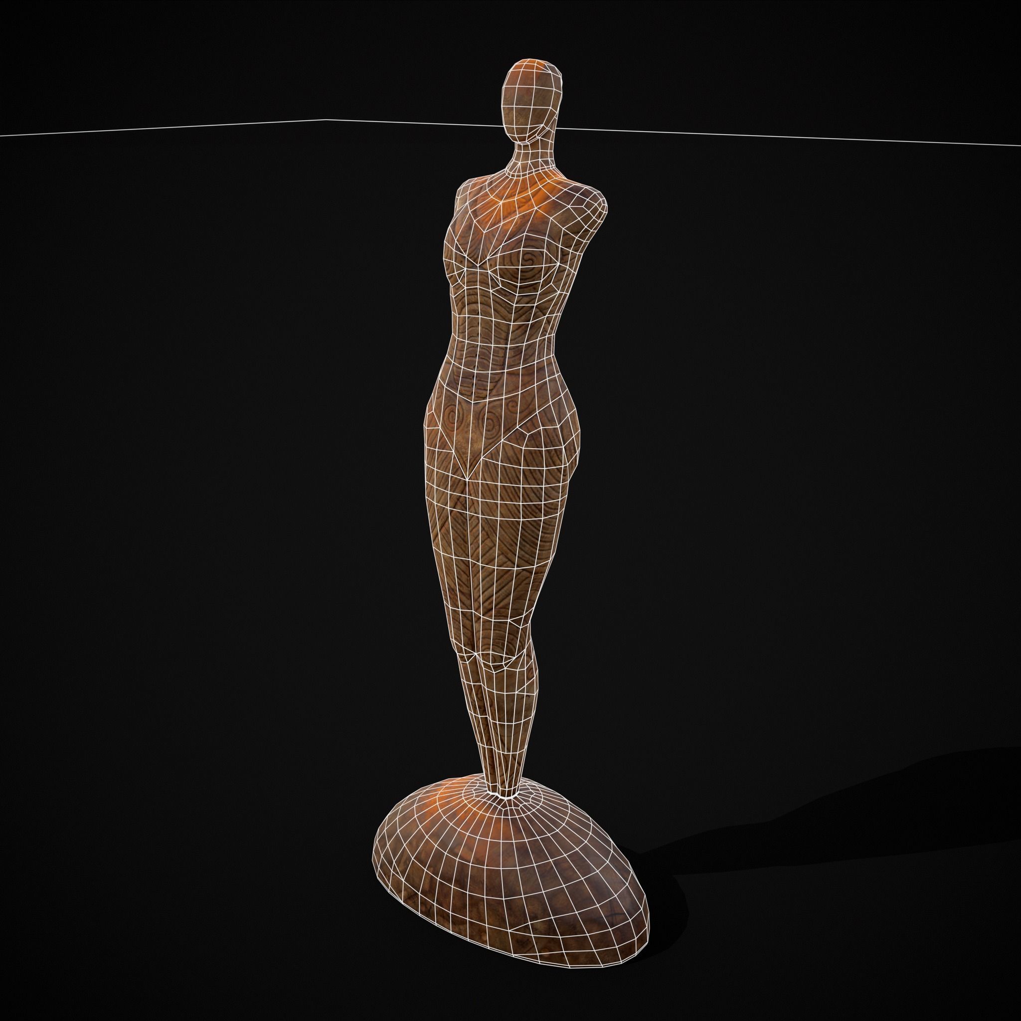 Pegan Fertility Statue Low-poly 3D model_2