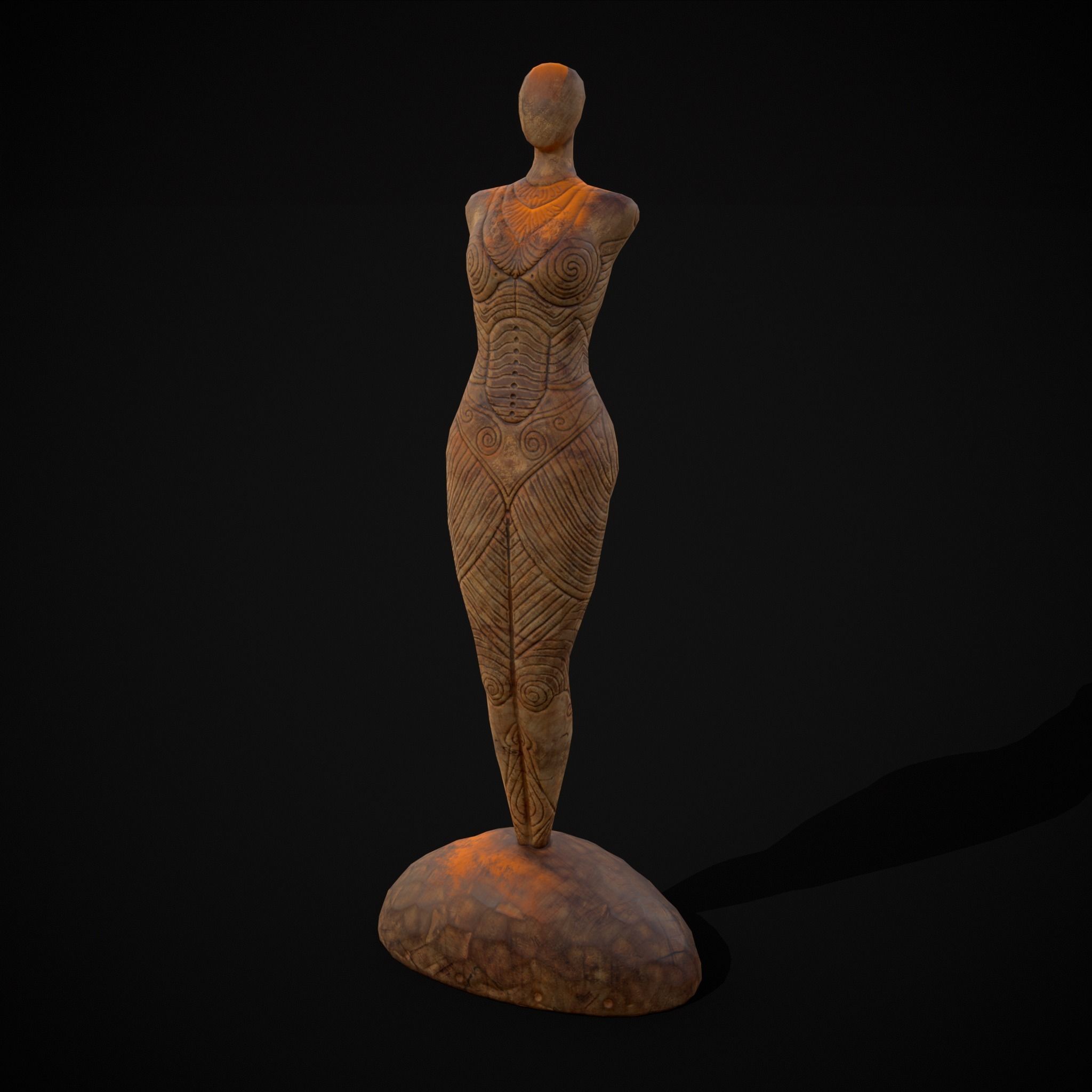 Pegan Fertility Statue Low-poly 3D model_15