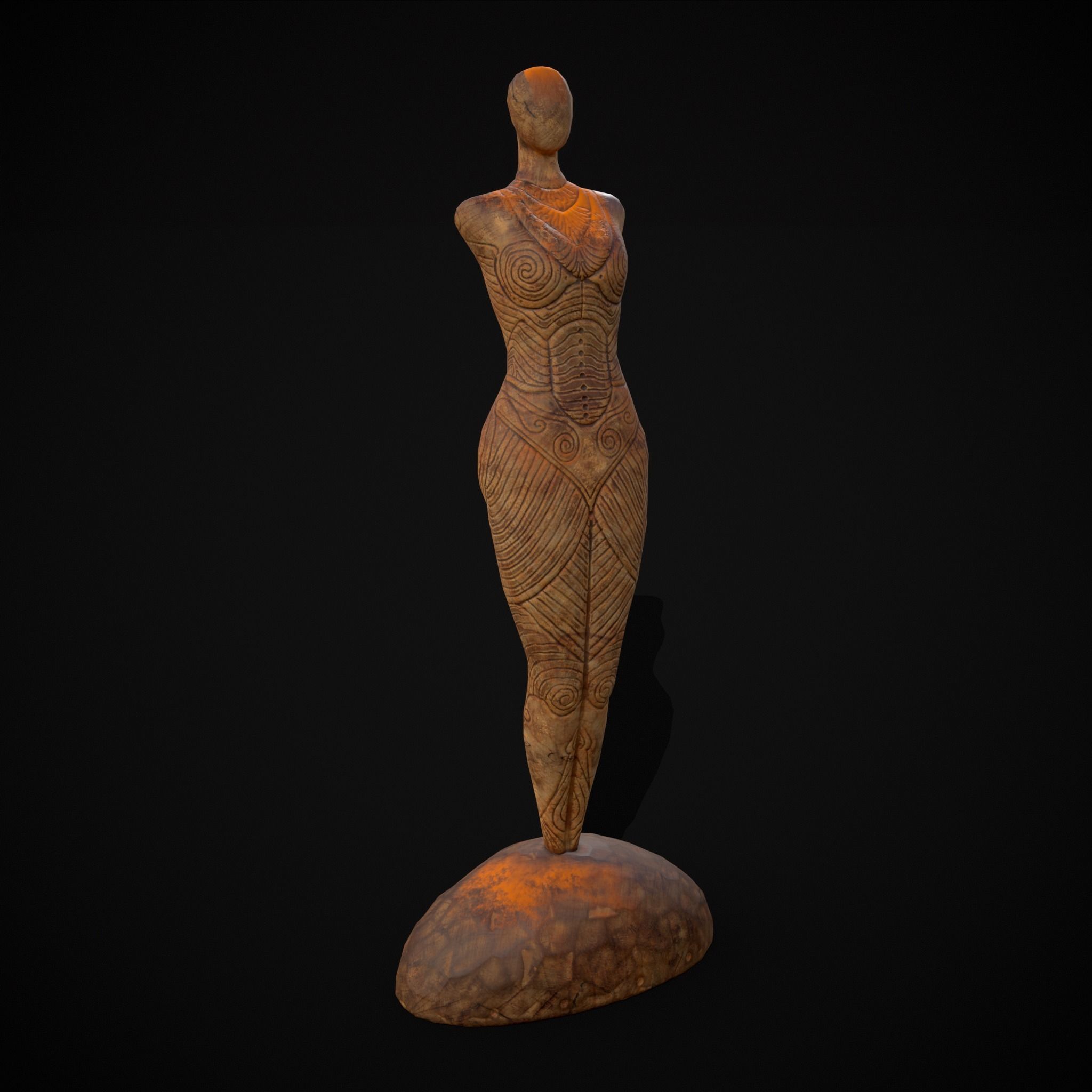 Pegan Fertility Statue Low-poly 3D model_11