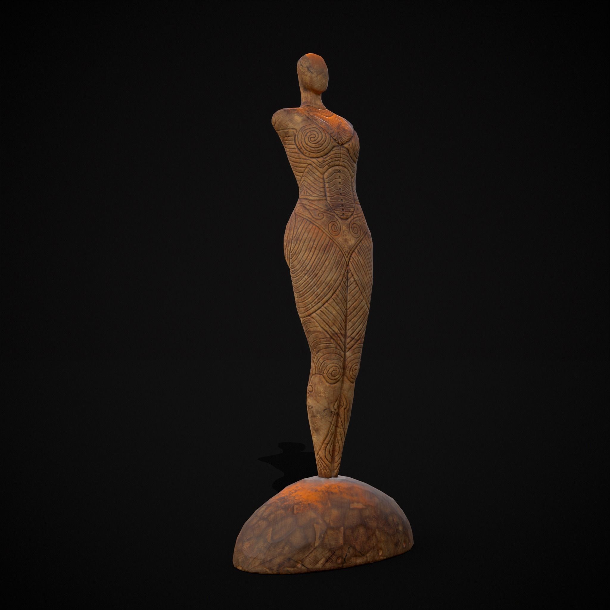 Pegan Fertility Statue Low-poly 3D model_3