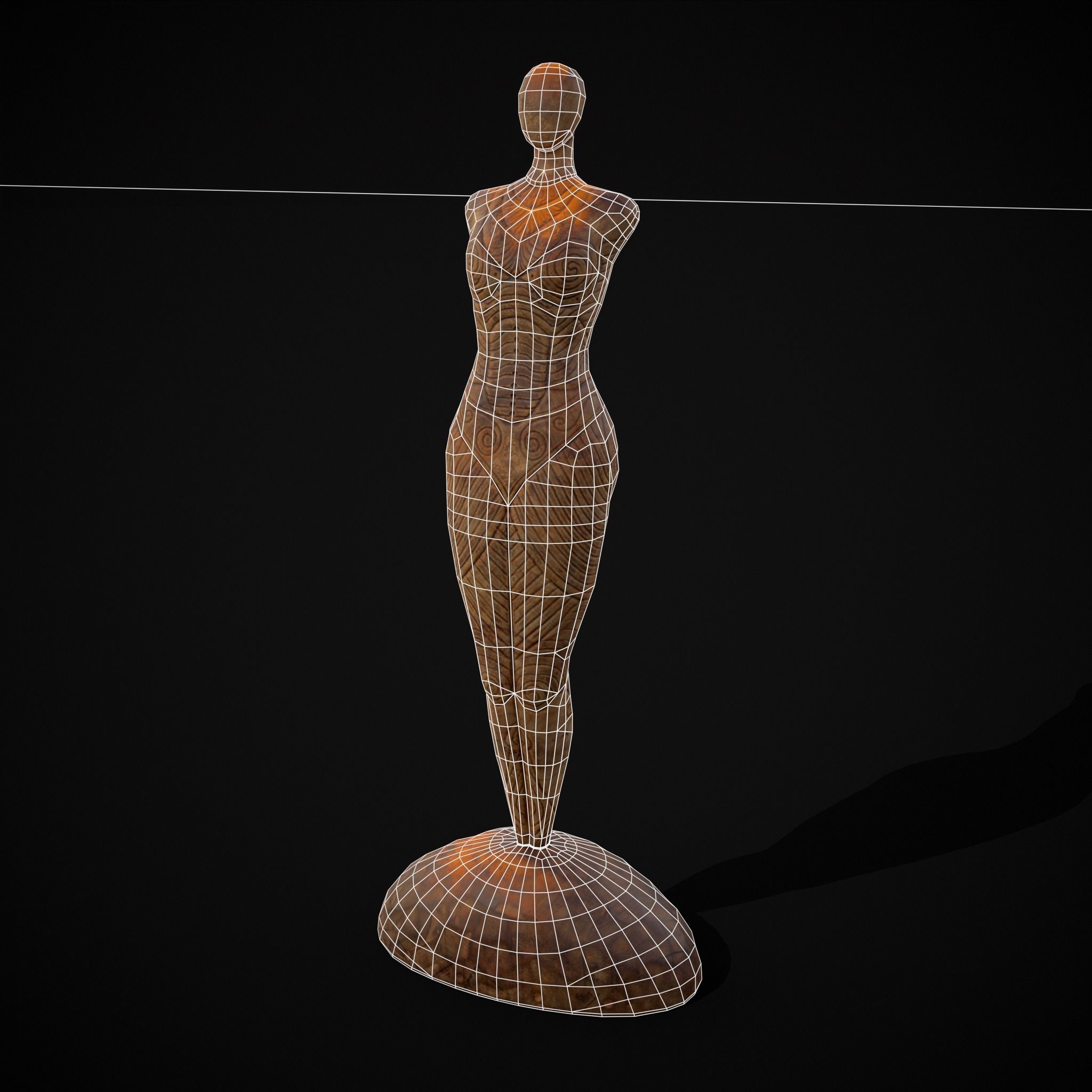 Pegan Fertility Statue Low-poly 3D model_16