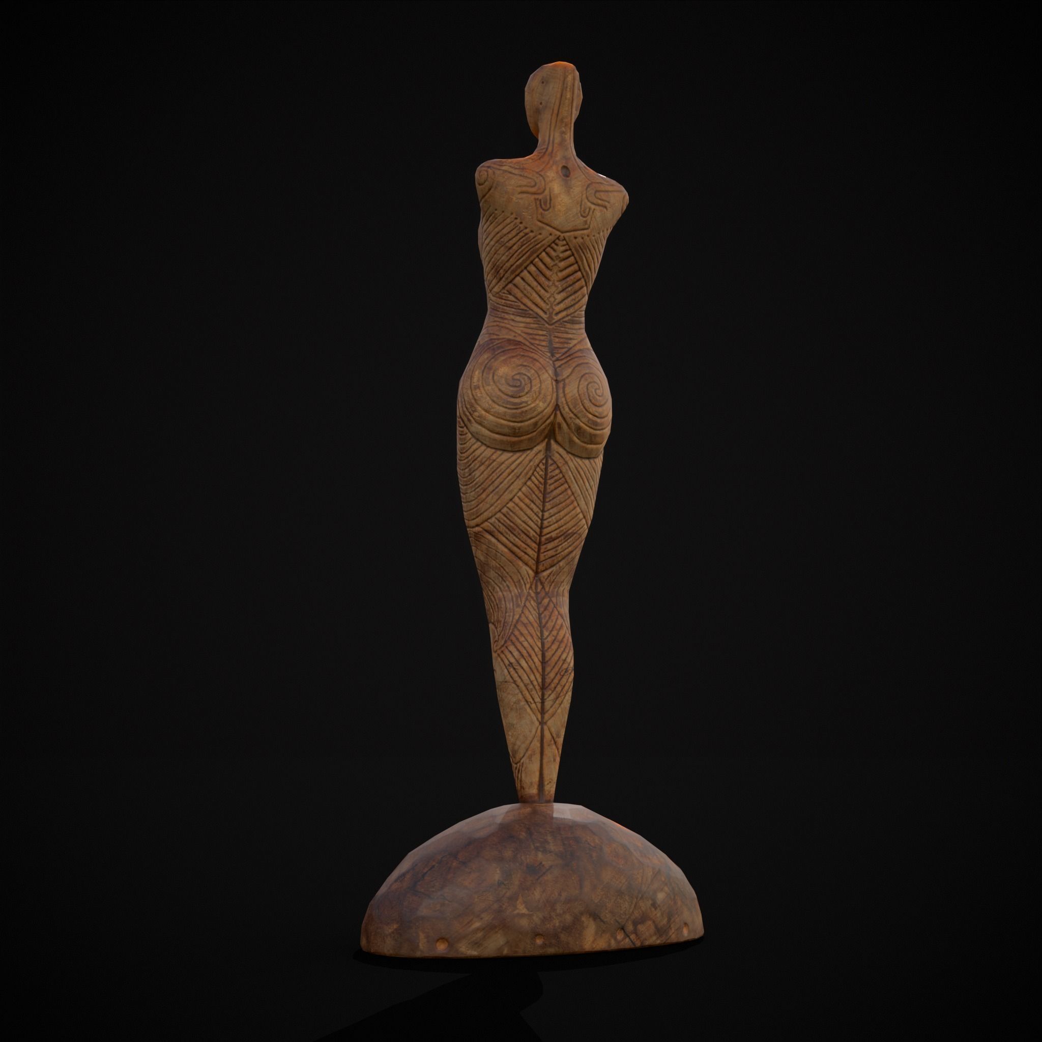 Pegan Fertility Statue Low-poly 3D model_7