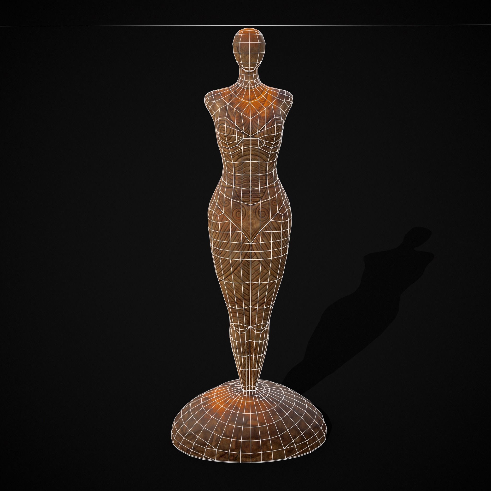 Pegan Fertility Statue Low-poly 3D model_6
