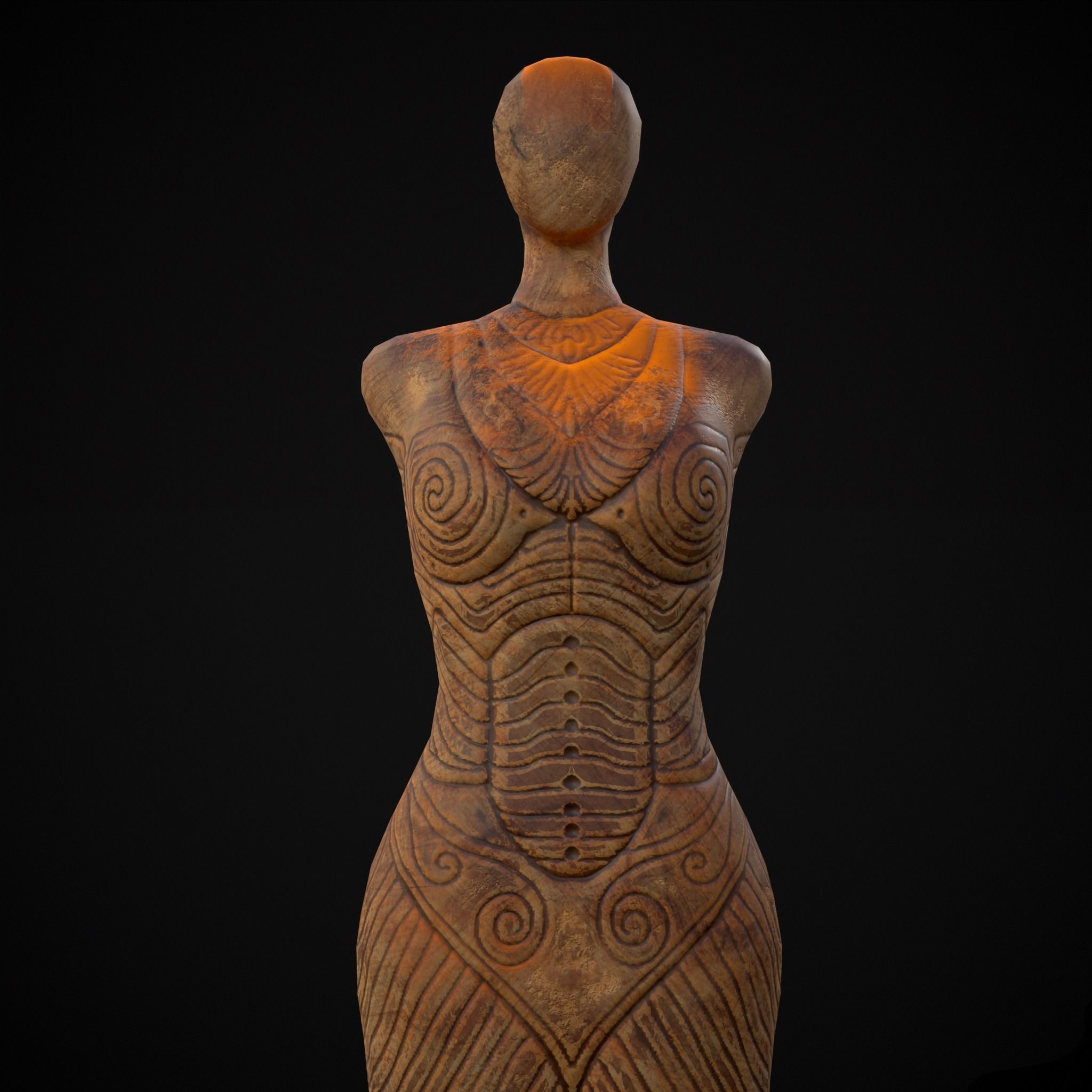 Pegan Fertility Statue Low-poly 3D model_19