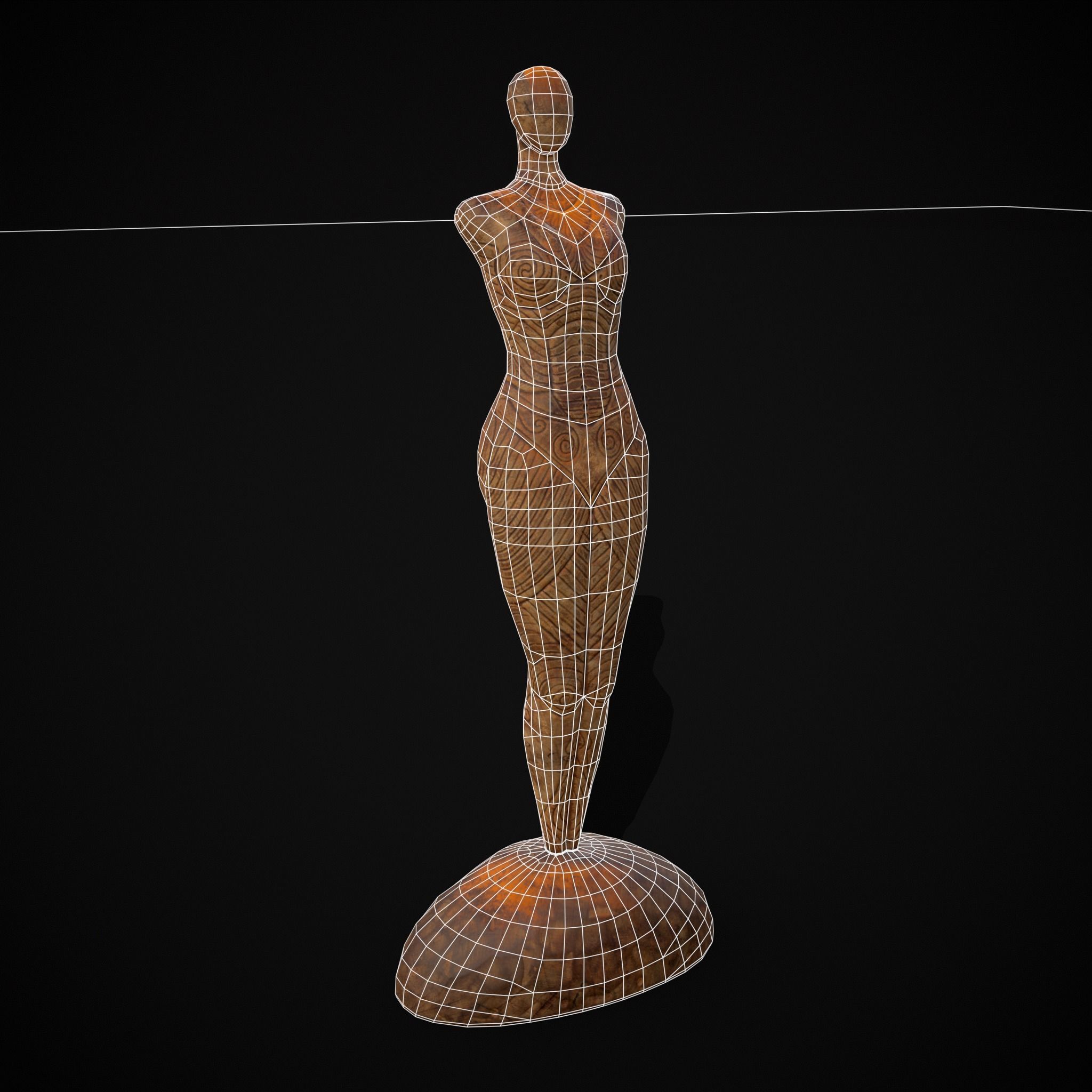 Pegan Fertility Statue Low-poly 3D model_12