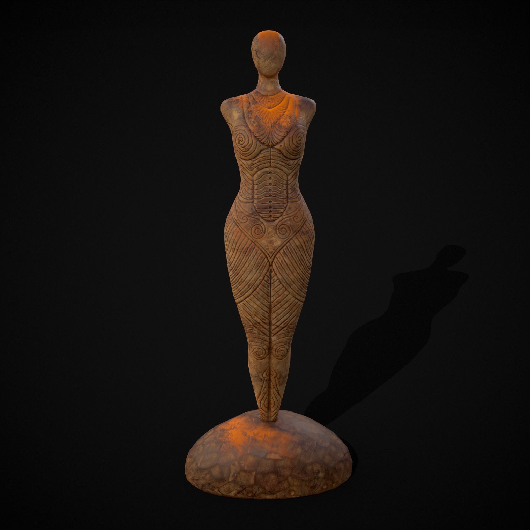 Pegan Fertility Statue Low-poly 3D model_5