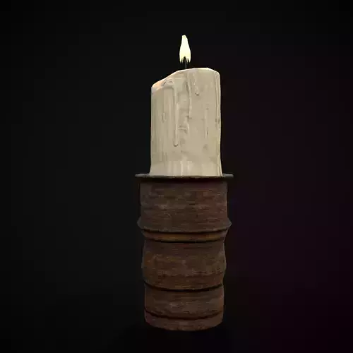Rustic Wood Mortar Candlestick