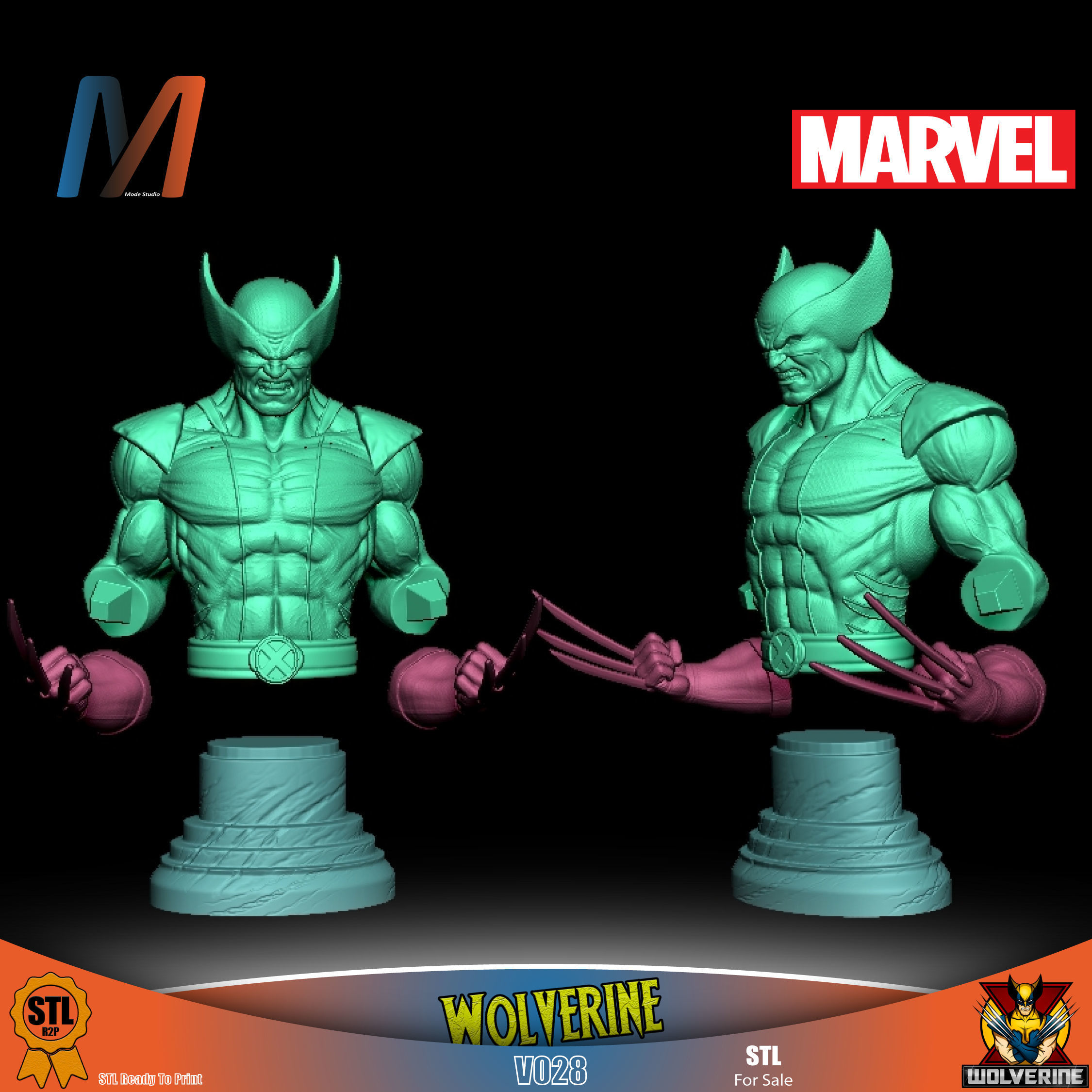 V038 - MARVEL WOLVERINE BUST 3D print model_5