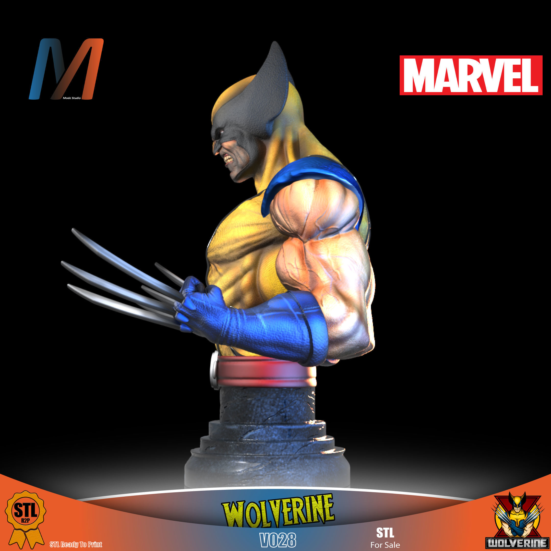 V038 - MARVEL WOLVERINE BUST 3D print model_2