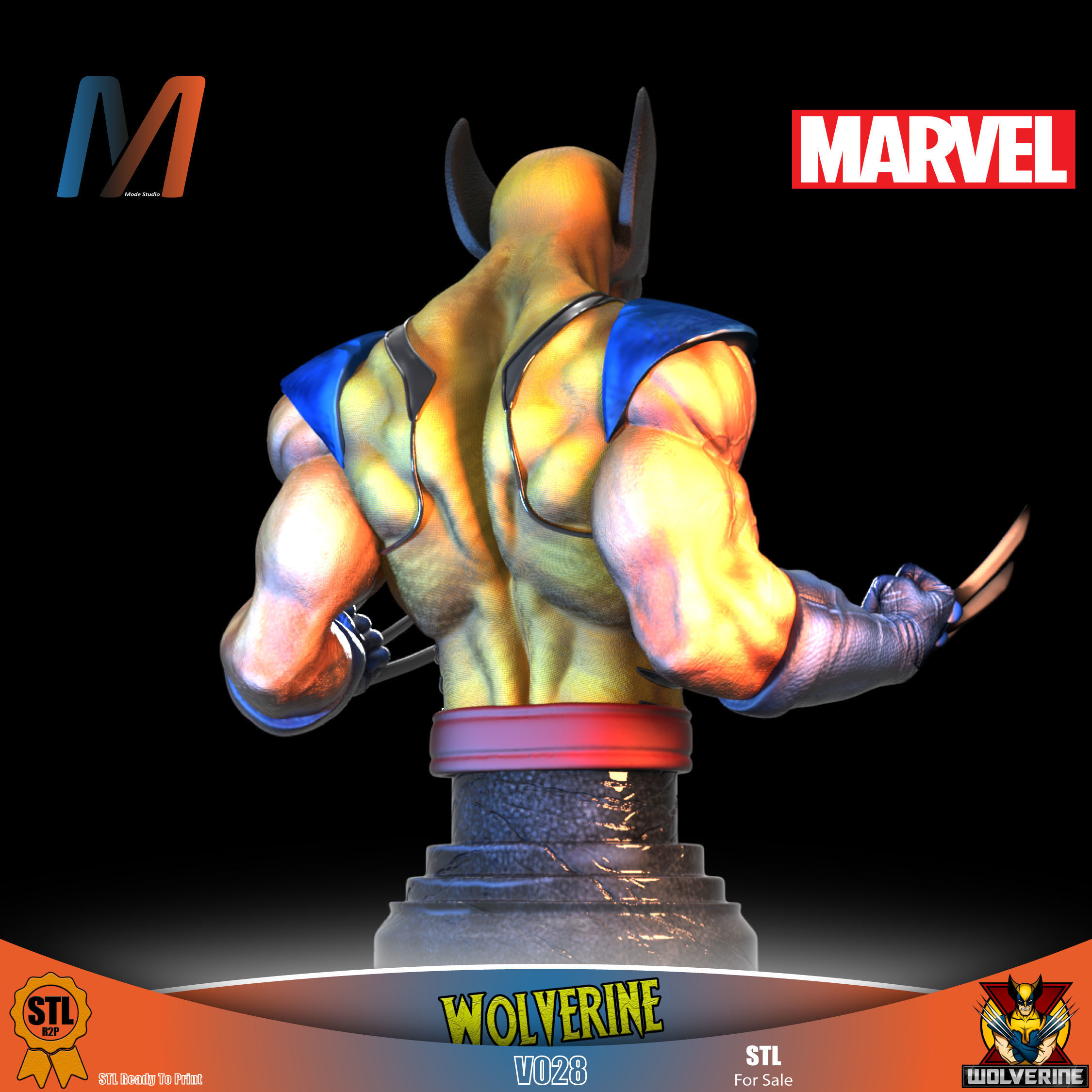 V038 - MARVEL WOLVERINE BUST 3D print model_3