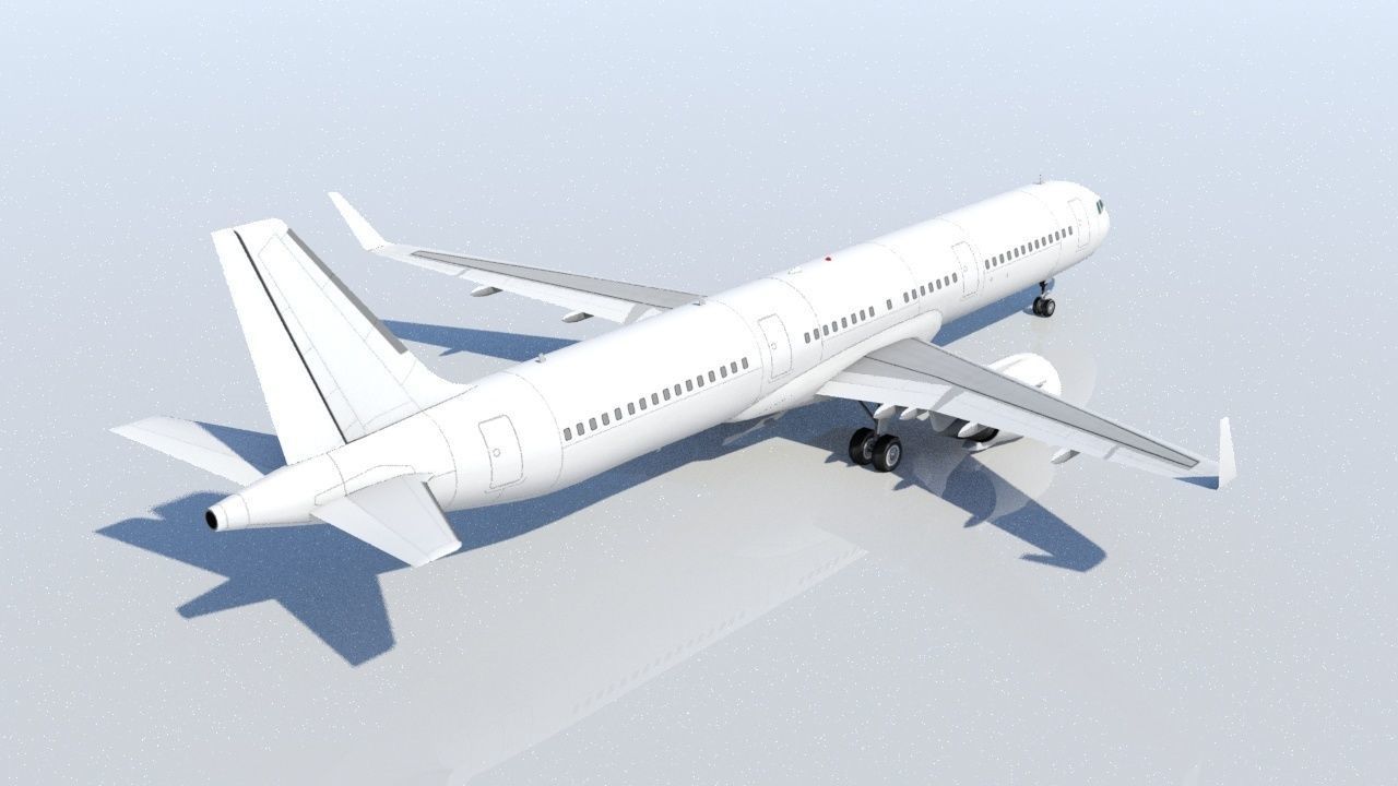 Airbus A321 Neo Static Low Poly Blank  Low-poly 3D model_2