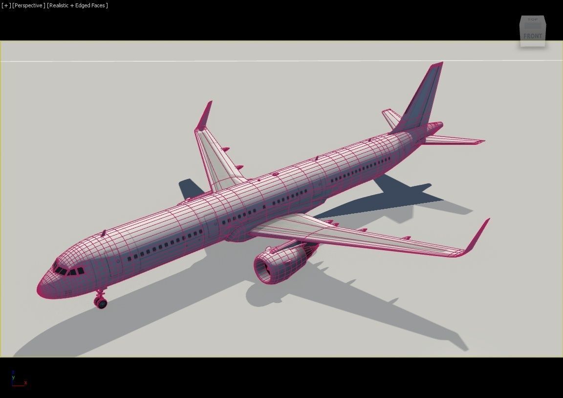 Airbus A321 Neo Static Low Poly Blank  Low-poly 3D model_4