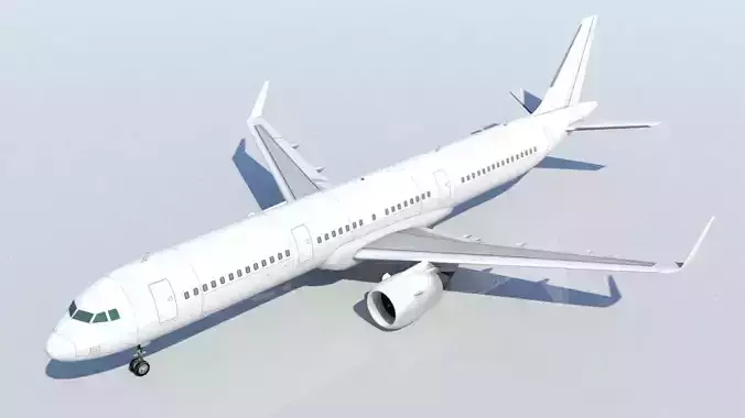Airbus A321 Neo Static Low Poly Blank  Low-poly 3D model