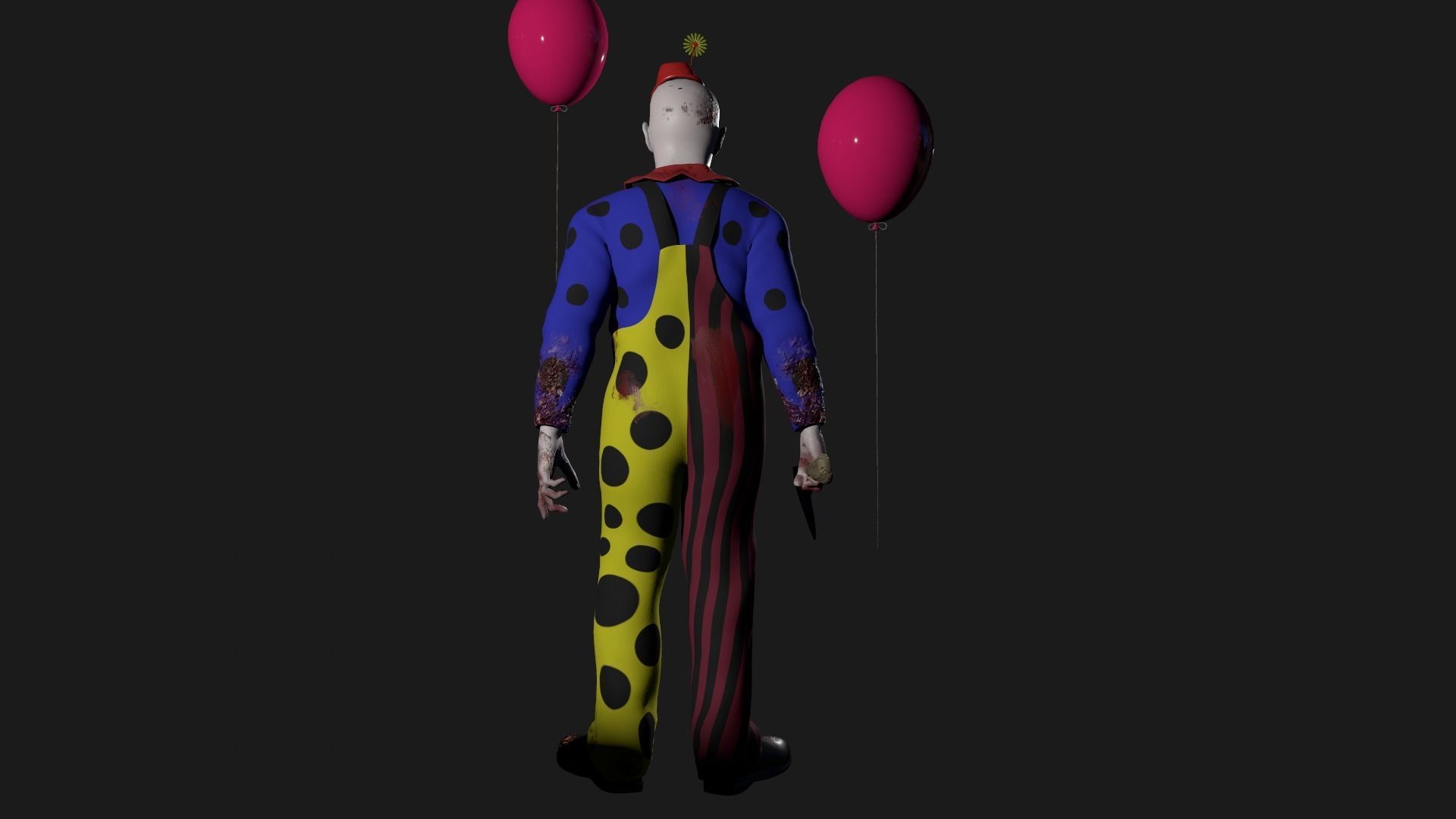 Crazy Clown Low-poly 3D model_9