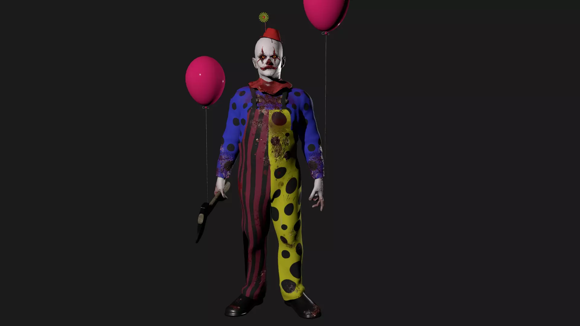 Crazy Clown Low-poly 3D model_0