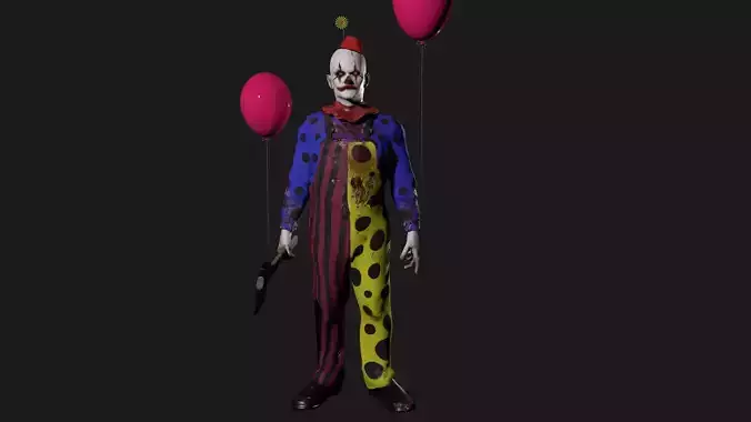 Crazy Clown Low-poly 3D model