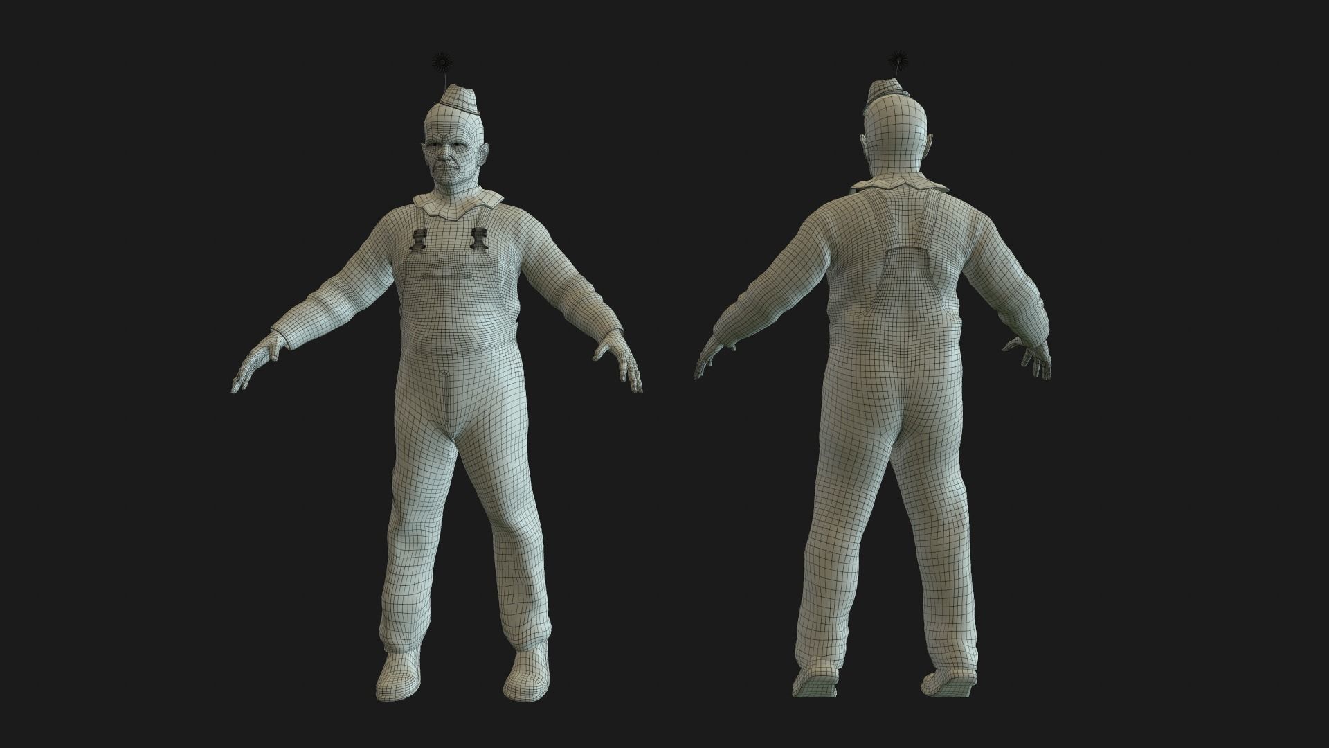 Crazy Clown Low-poly 3D model_16
