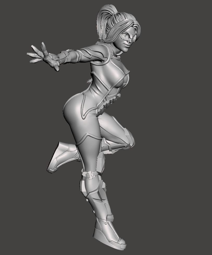 Black cat women 3d model for 3d printing  3D print model_5
