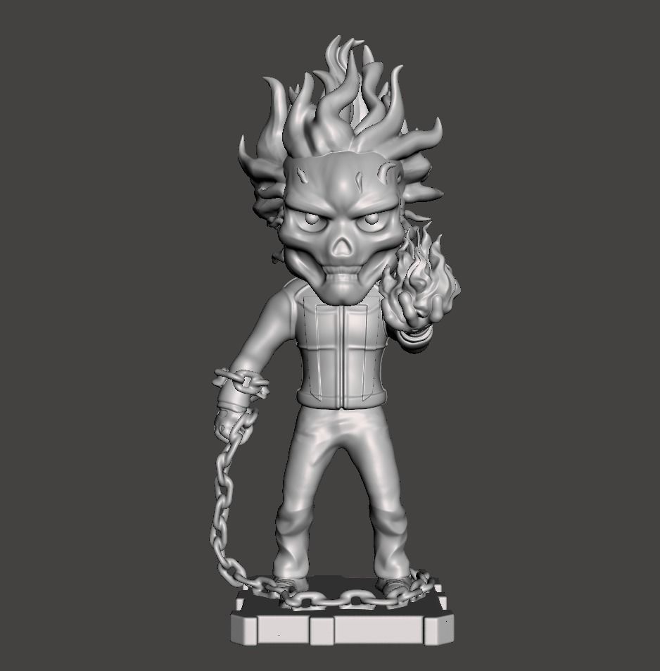 ghost rider chibi 3d model for 3d print  3D print model_1
