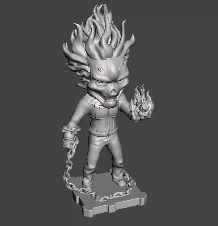 ghost rider chibi 3d model for 3d print  3D print model_0