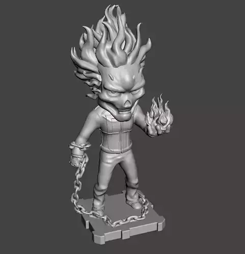 ghost rider chibi 3d model for 3d print 