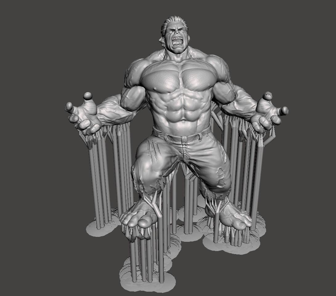 screaming Hulk support 3d model for 3d printing  3D print model_1