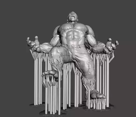 screaming Hulk support 3d model for 3d printing 