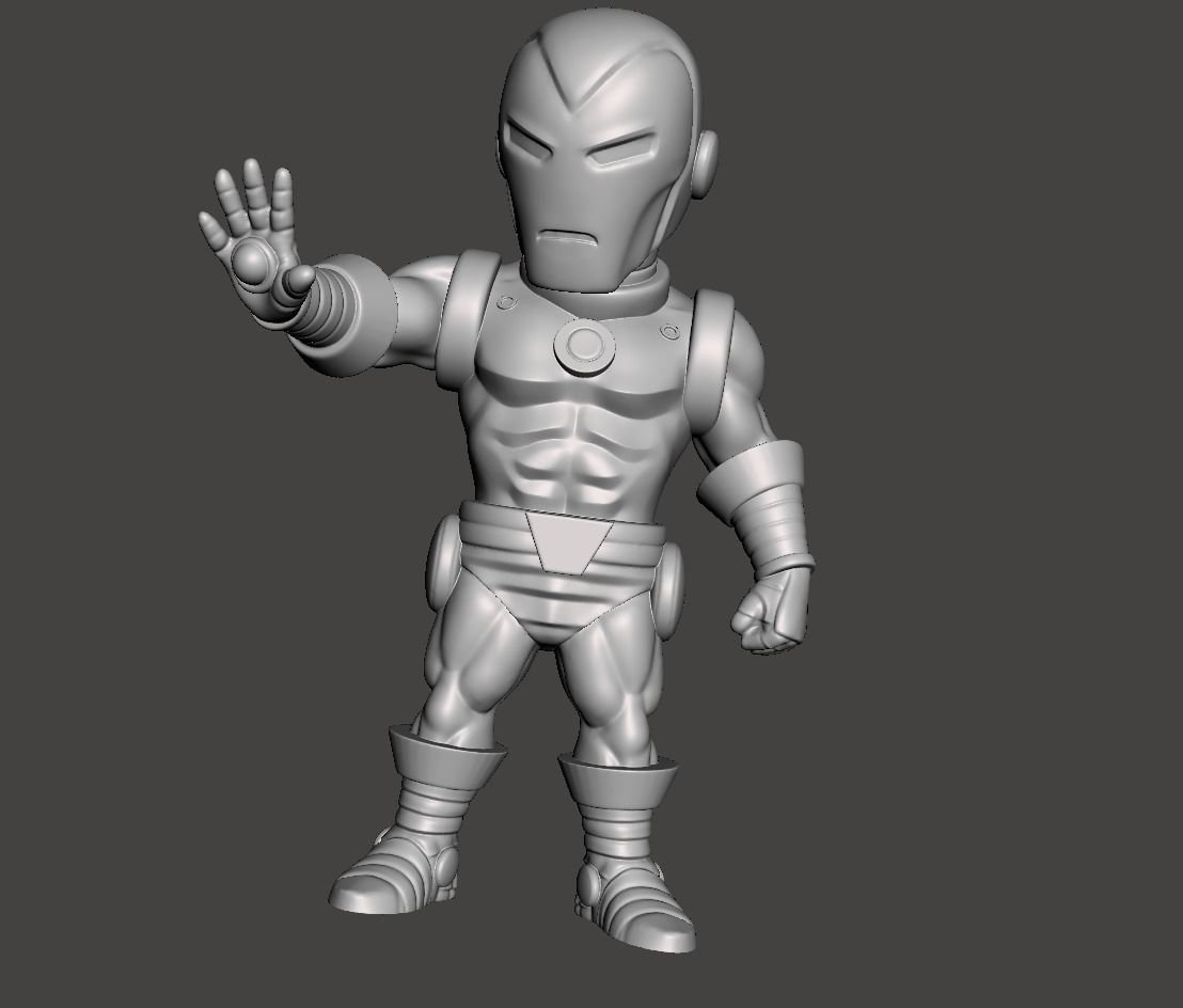 ironman chibi with base 3d model for 3d printing 3D print model_1