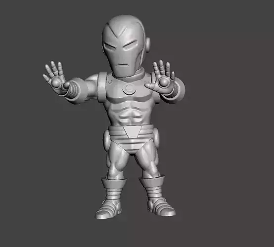 ironman chibi with base 3d model for 3d printing 